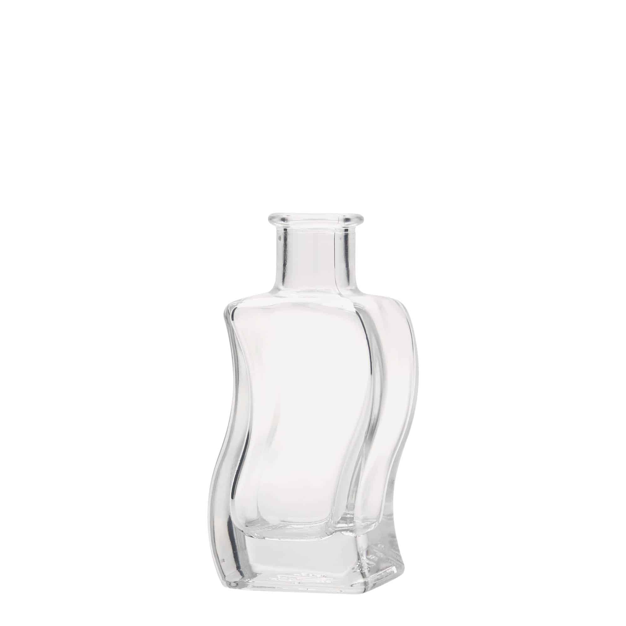 Glazen fles 'Golf', 100 ml, vierkant, monding: kurk