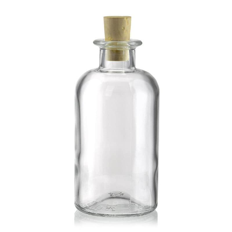 Glazen fles Apotheker, 250 ml, monding: kurk