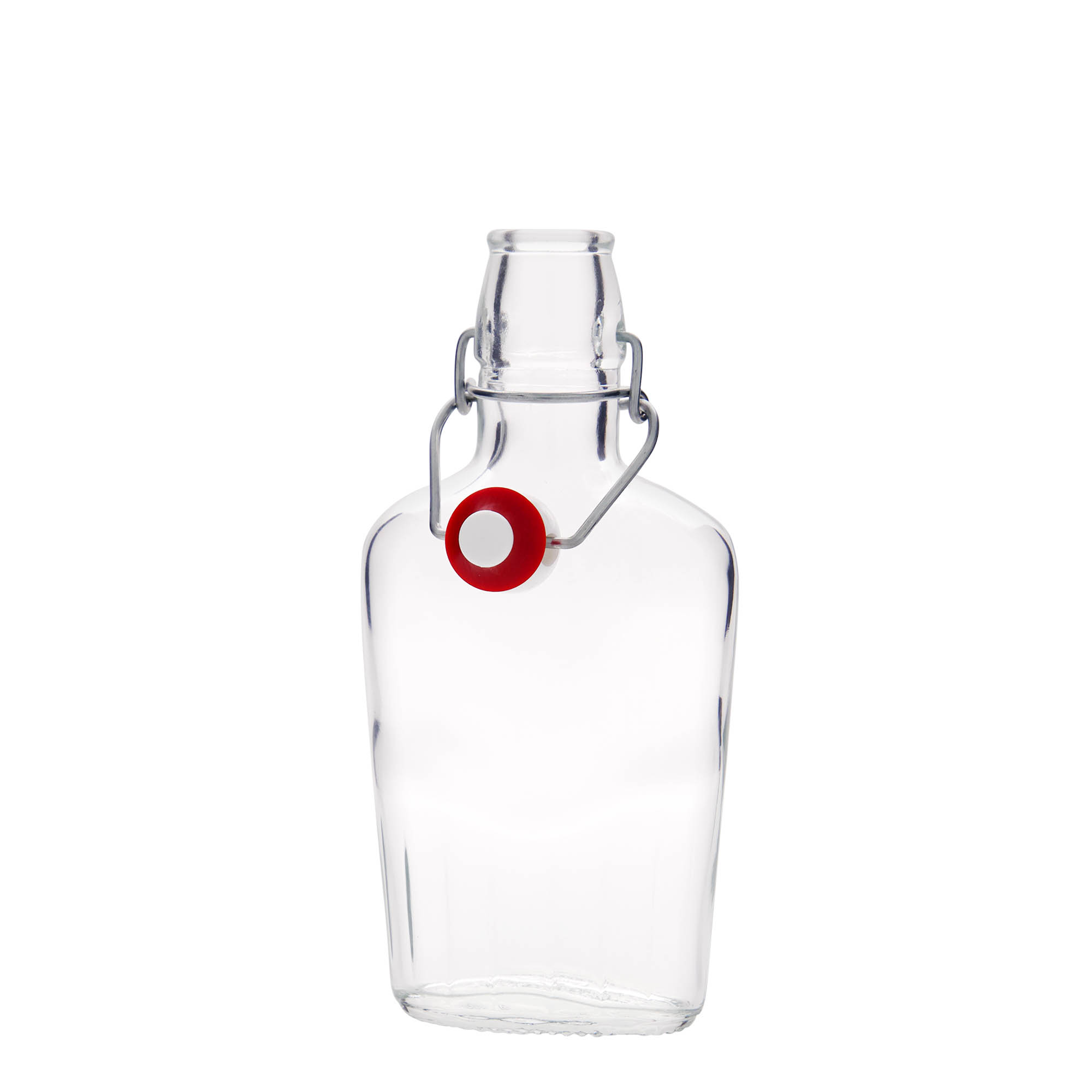 250 ml glazen fles 'Fiaschetta', ovaal, opening: beugelsluiting 250 ml glazen fles 'Fiaschetta', ovaal, opening: beugelsluiting