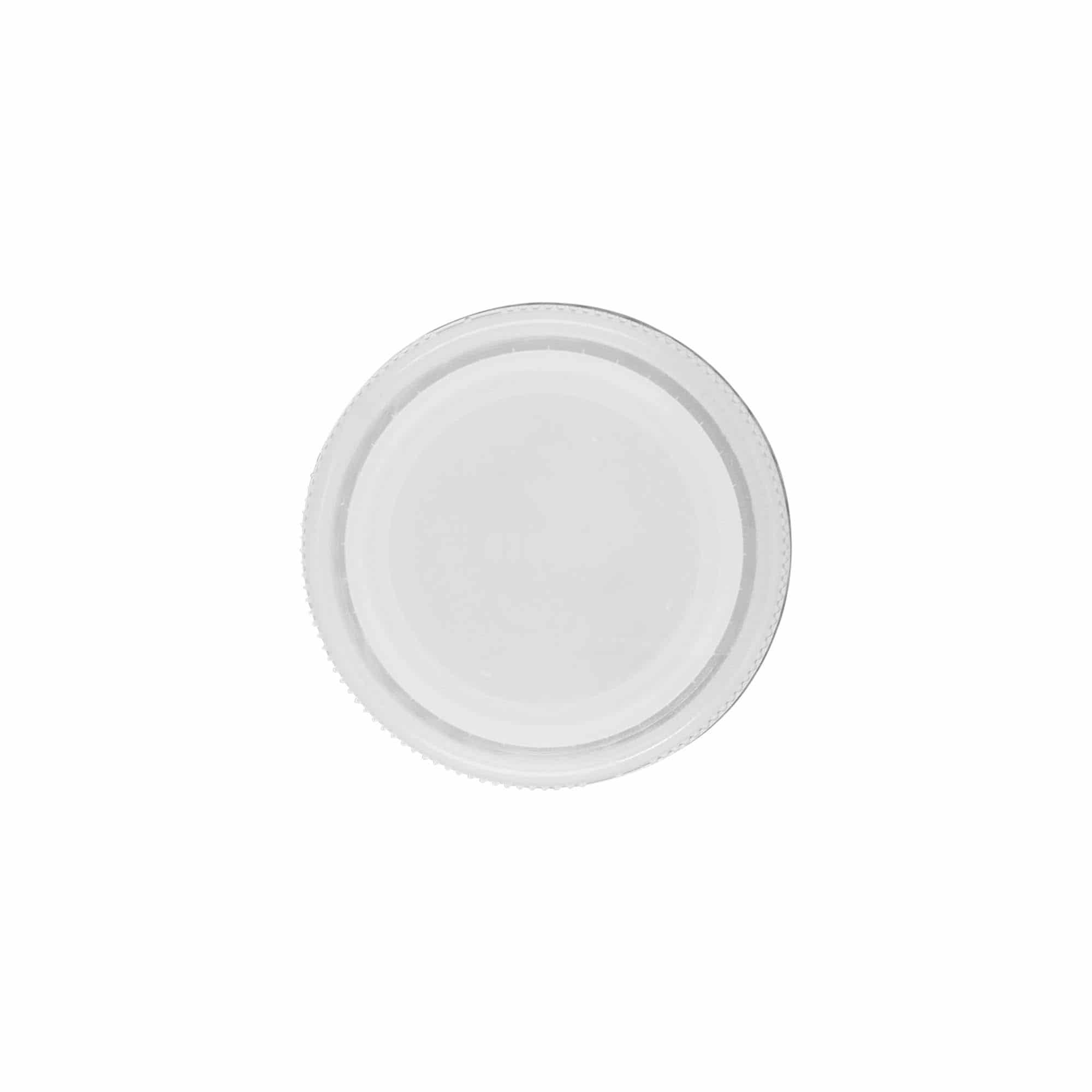 Schroefdop met dubbele startdraad, PE-kunststof, wit, voor mondstuk: PET 38 mm