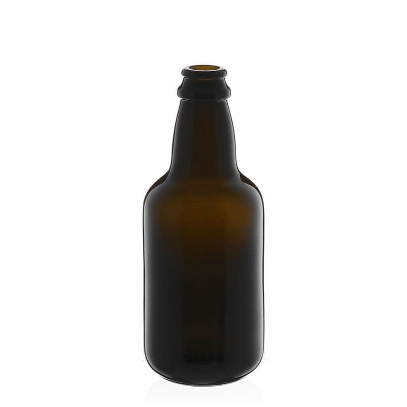 330 ml bierfles 'Era', glas, antiekgroen, hals: kroonkurk