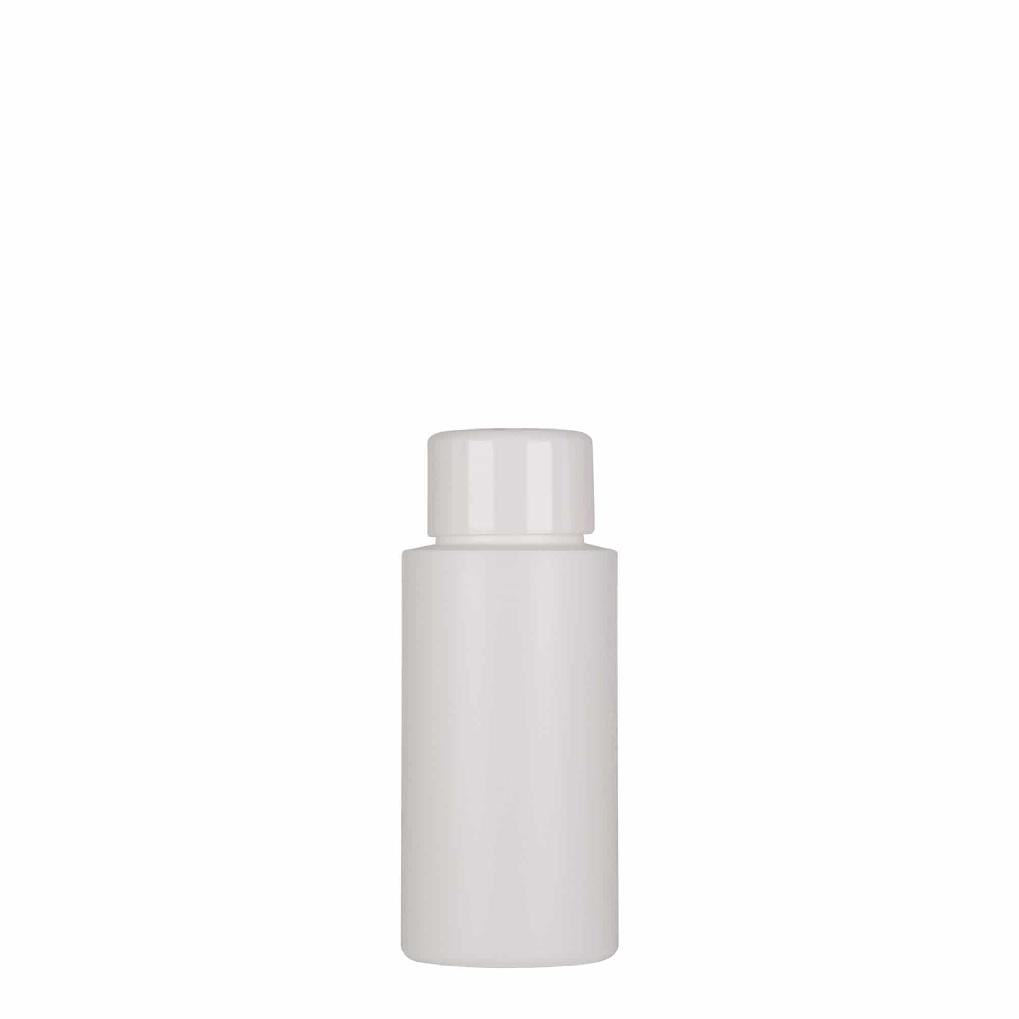50 ml kunststoffles 'Pipe', groen HDPE, wit, mondstuk: 24/410