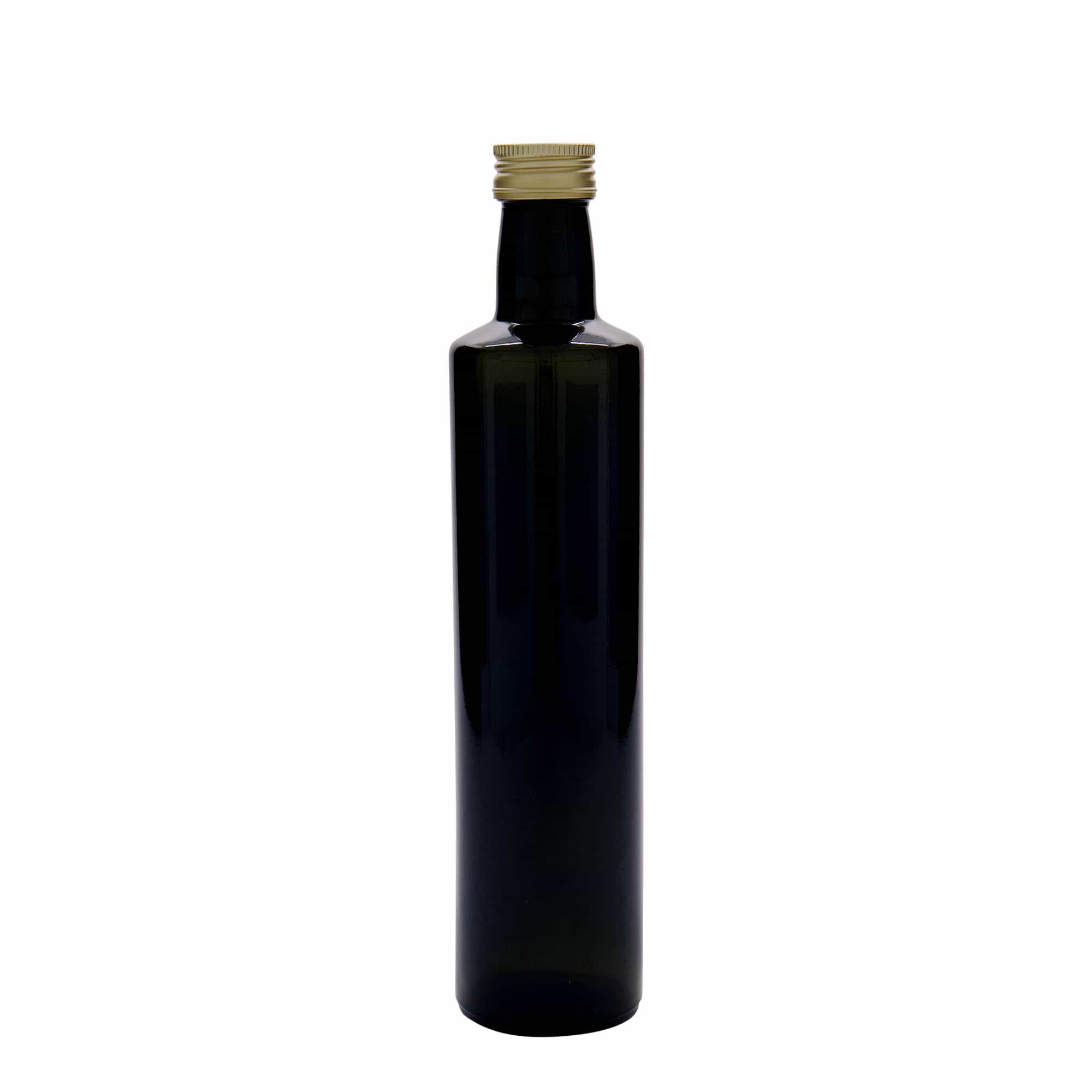 500 ml glazen fles 'Dorica', antiekgroen, mondstuk: PP 31,5