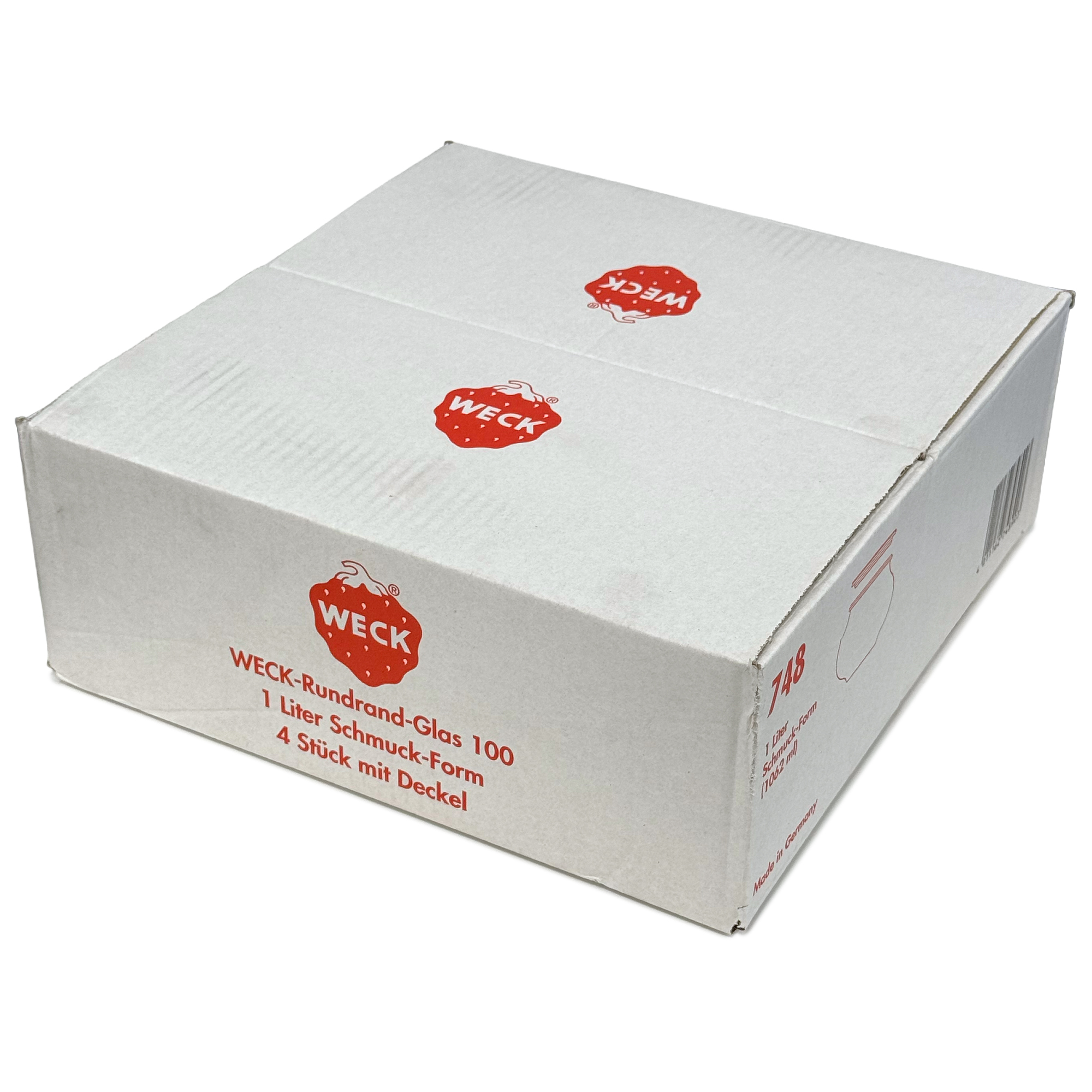 4x 1062 ml WECK-sieraadglas met glazen deksel RR 100