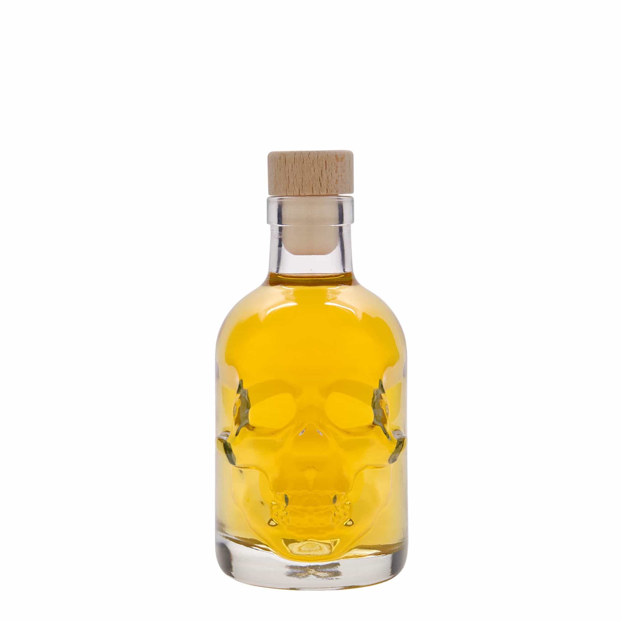 200 ml glazen fles 'Doodskop', opening: kurk