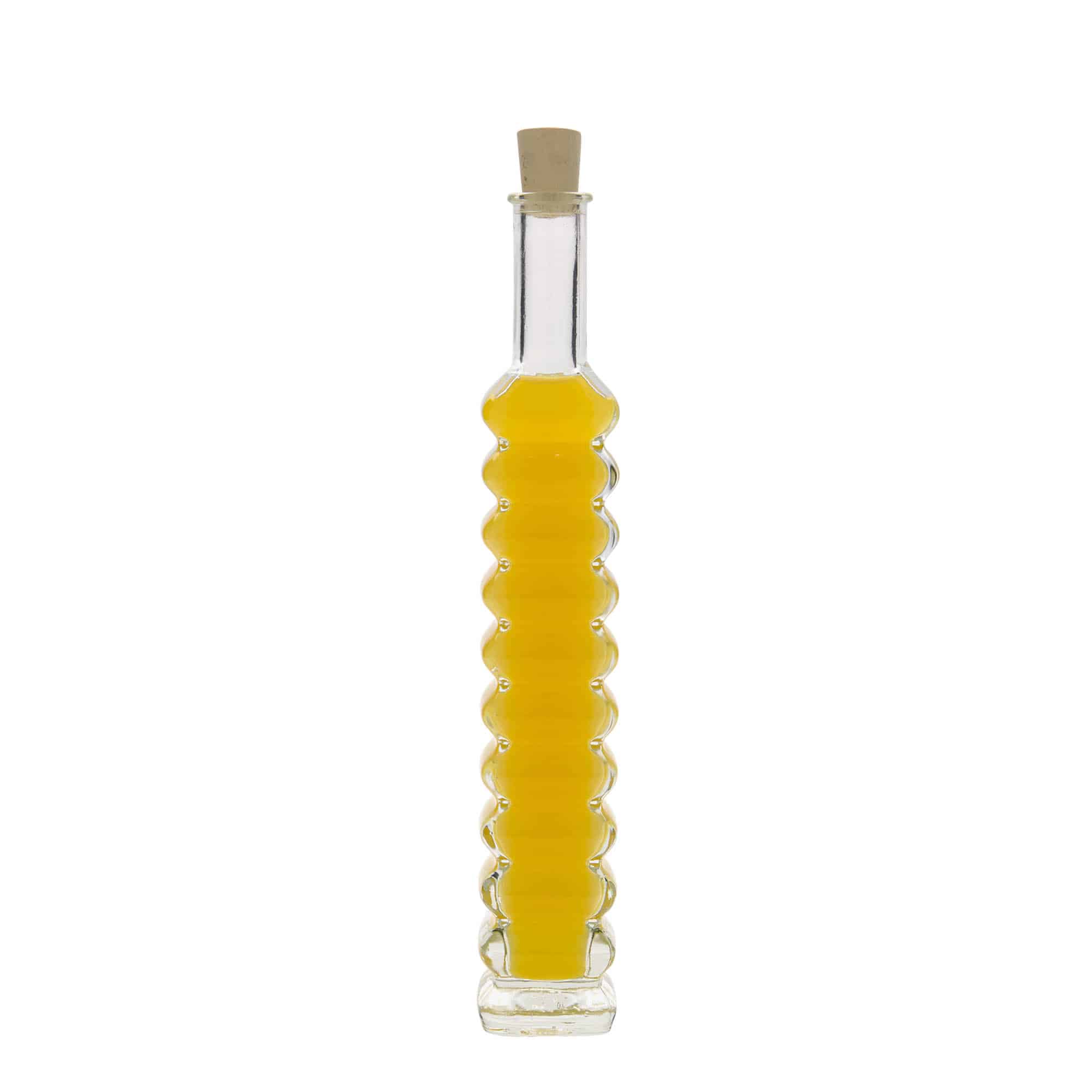 100 ml glazen fles 'Roma', vierkant, hals: kurk