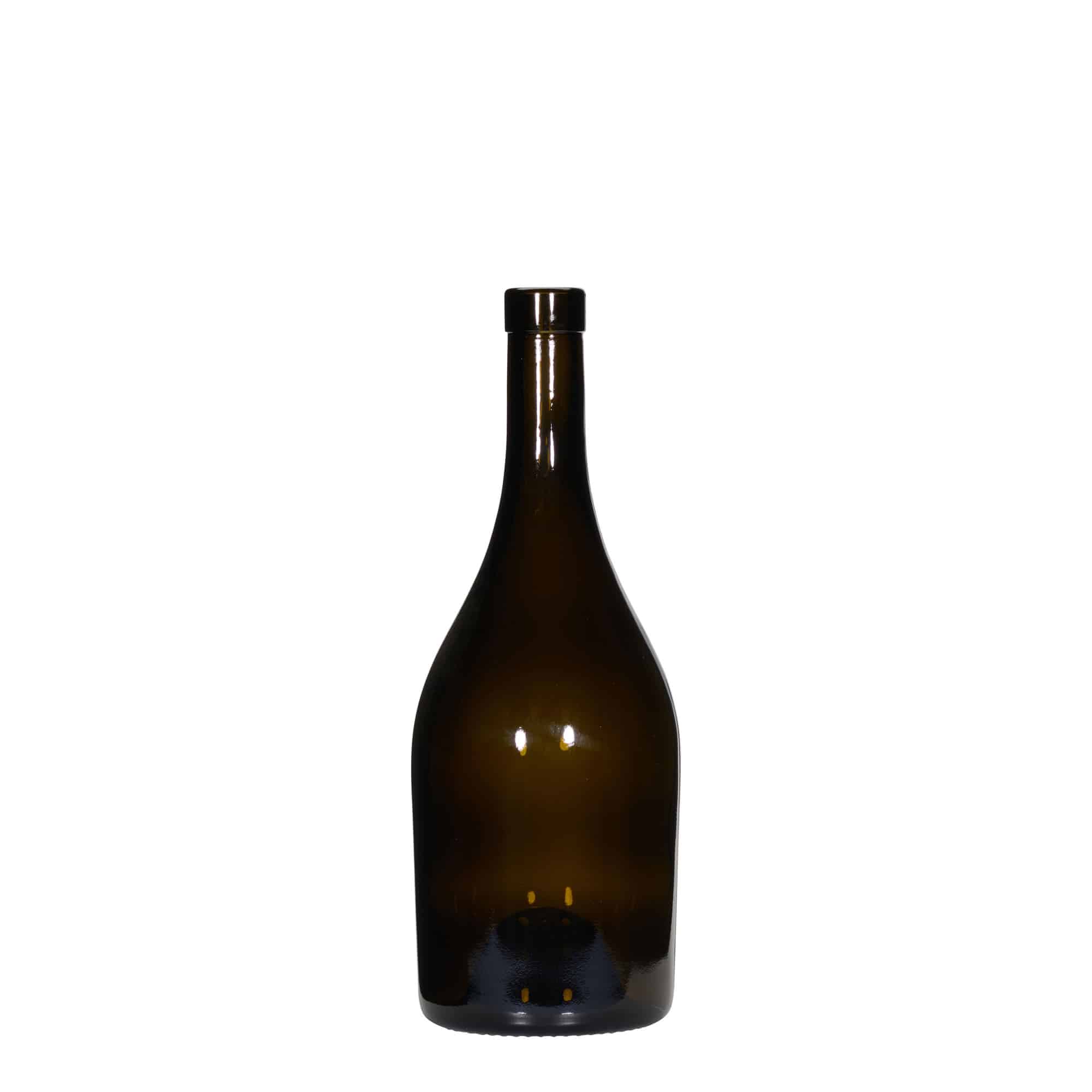 750 ml wijnfles 'Exclusive', antiekgroen, opening: kurk