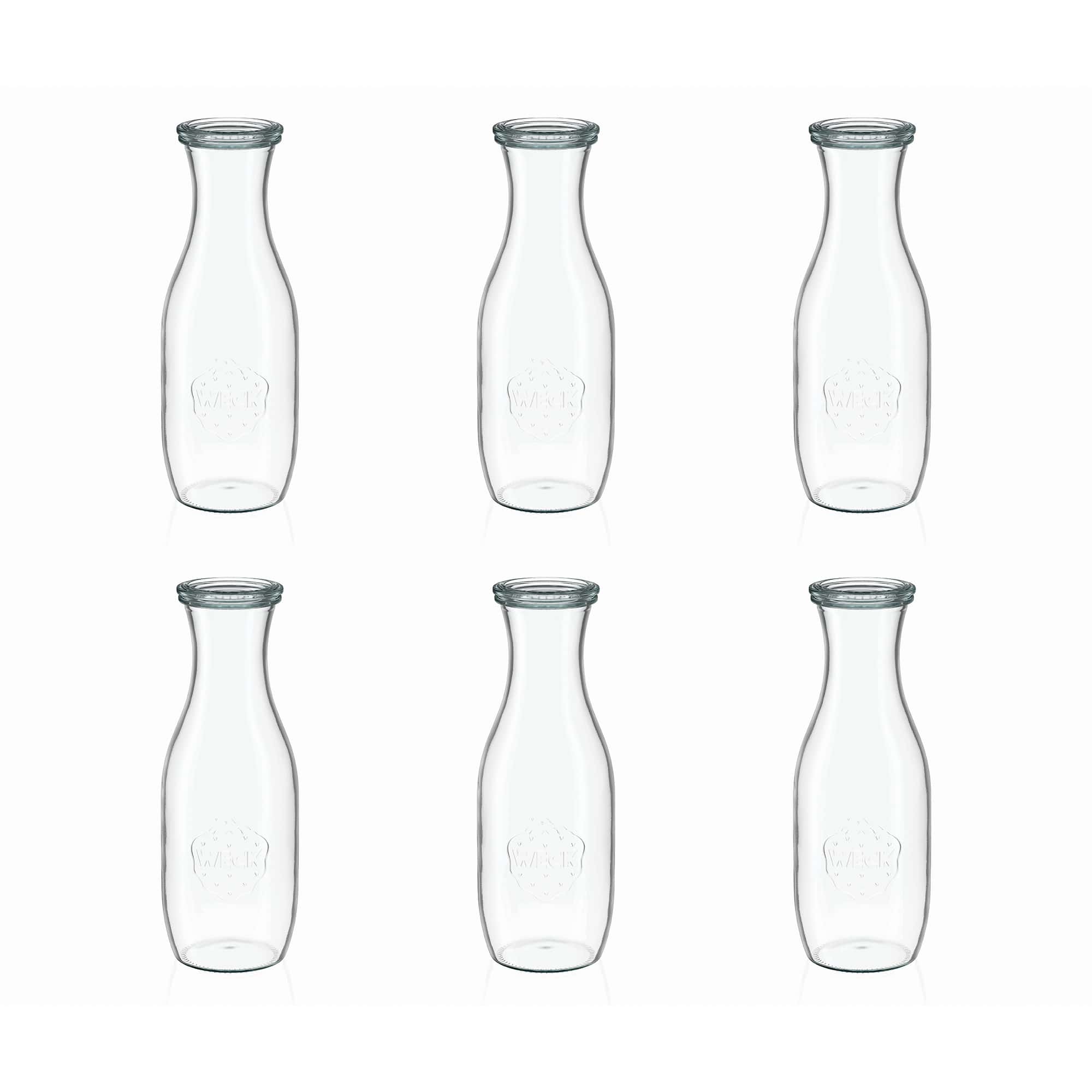 6x 1000 ml WECK-sapfles met glazen deksel RR 60