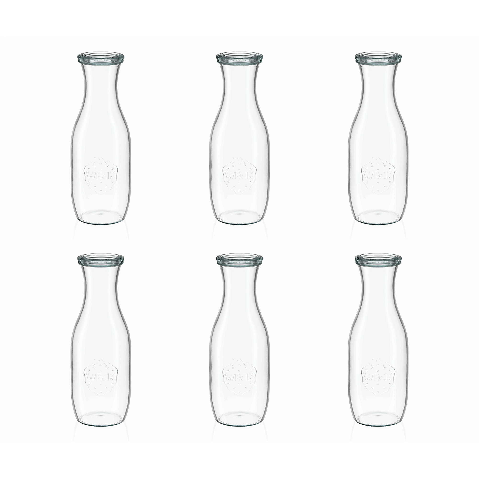 6x 1000 ml WECK-sapfles met glazen deksel RR 60