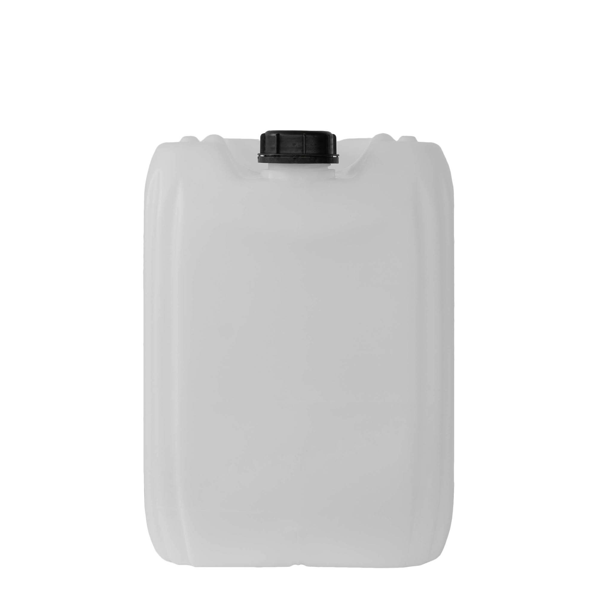 25 l kanister, rechthoekig, HDPE-kunststof, natuur, opening: ND 60