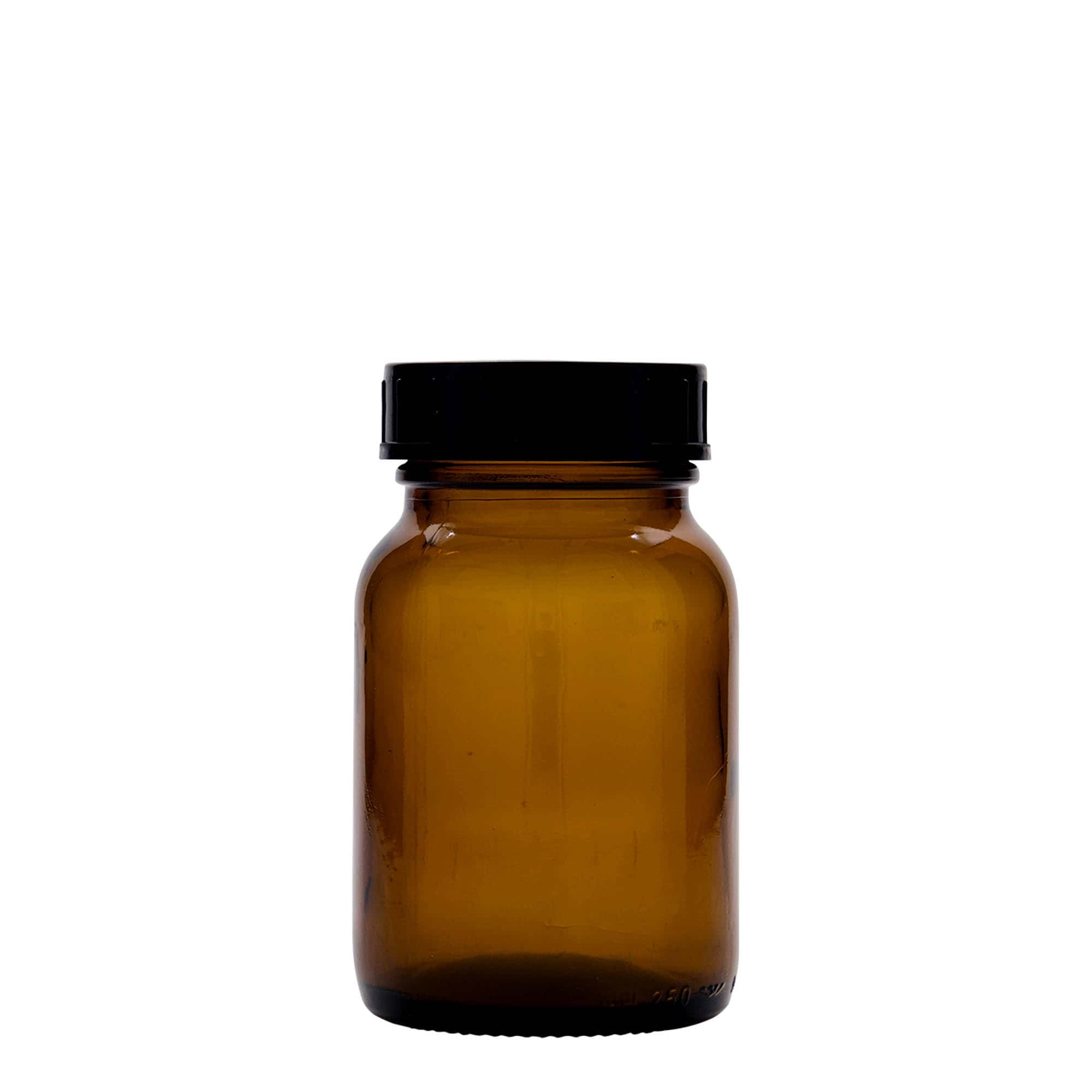 250 ml brede hals glas, bruin, opening: DIN 55