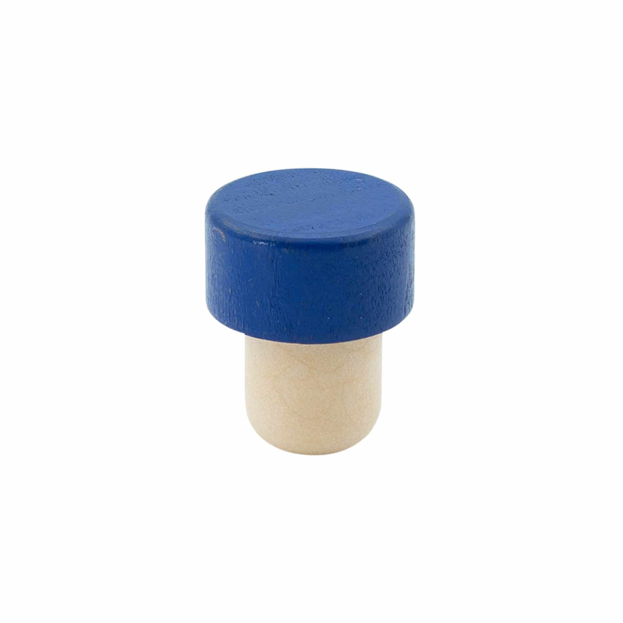 Dopkurk, 19 mm, hout, blauw, voor monding: kurk Dopkurk, 19 mm, hout, blauw, voor monding: kurk