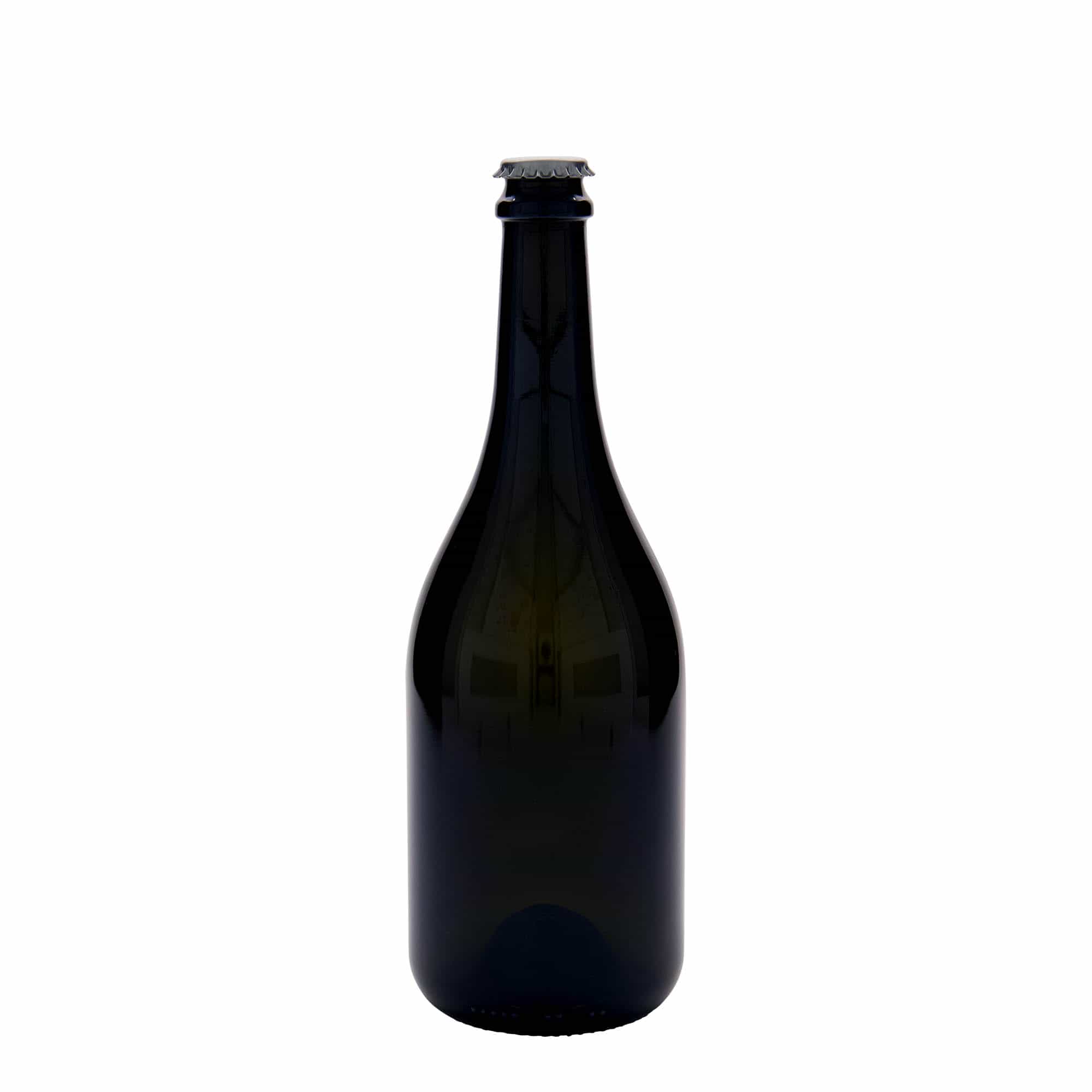 750 ml bierfles 'Horta', glas, antiekgroen, opening: kroonkurk