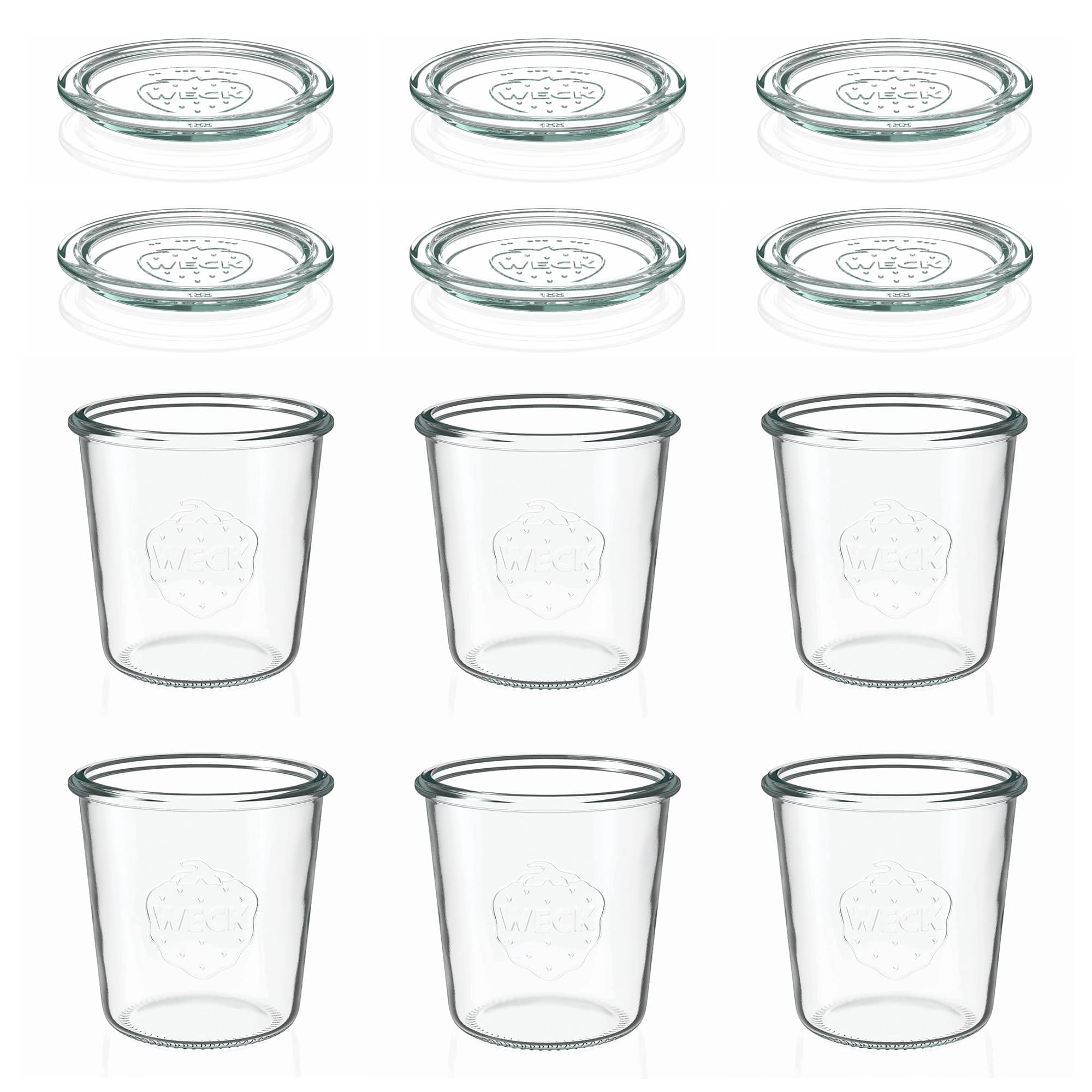 6x 580 ml WECK-stortglas met glazen deksel RR 100
