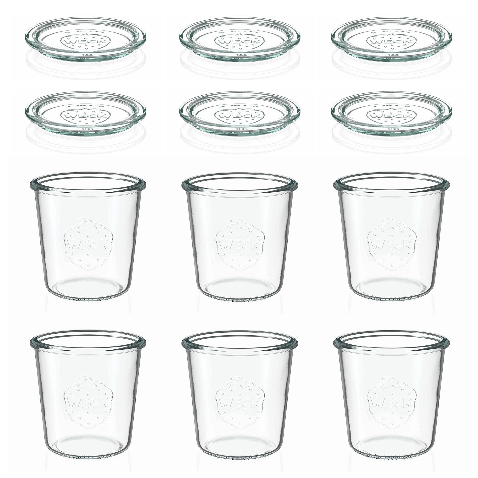 6x 580 ml WECK-stortglas met glazen deksel RR 100