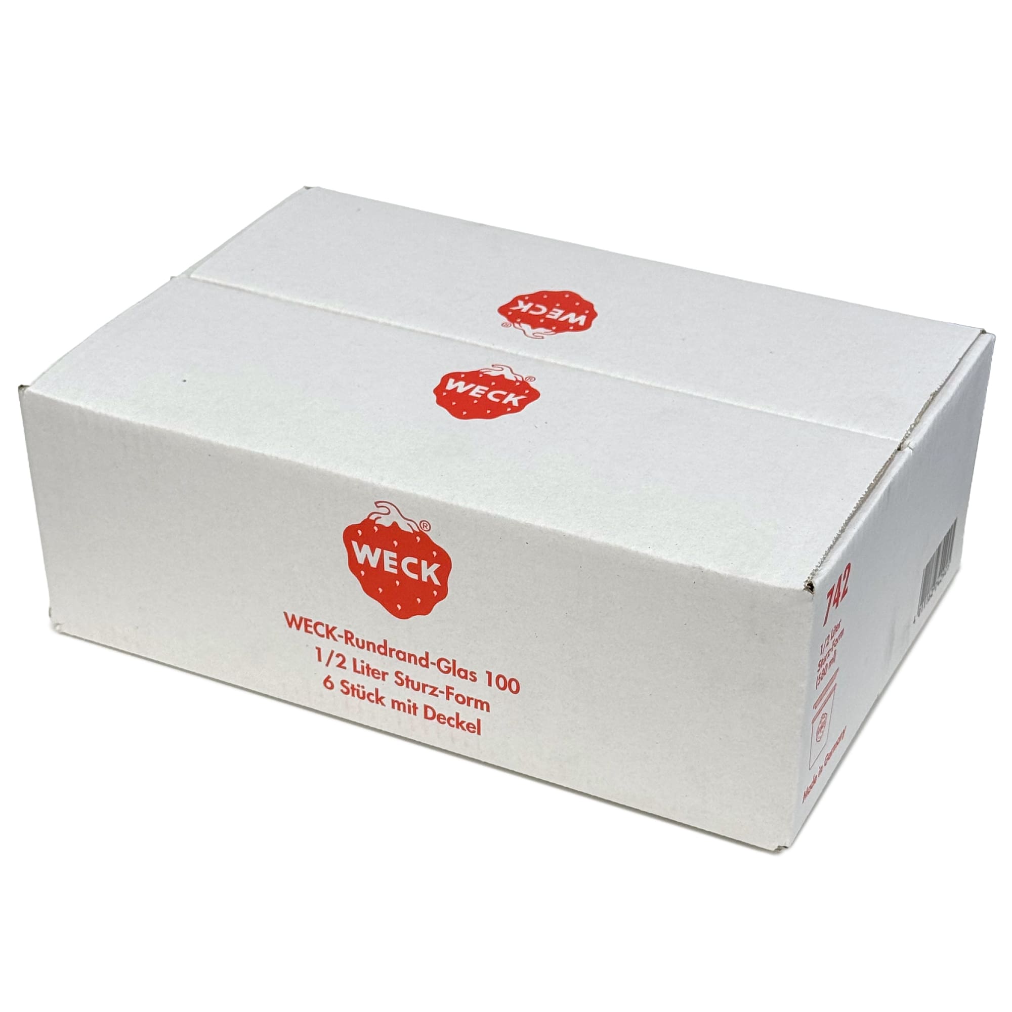 6x 580 ml WECK-stortglas met glazen deksel RR 100
