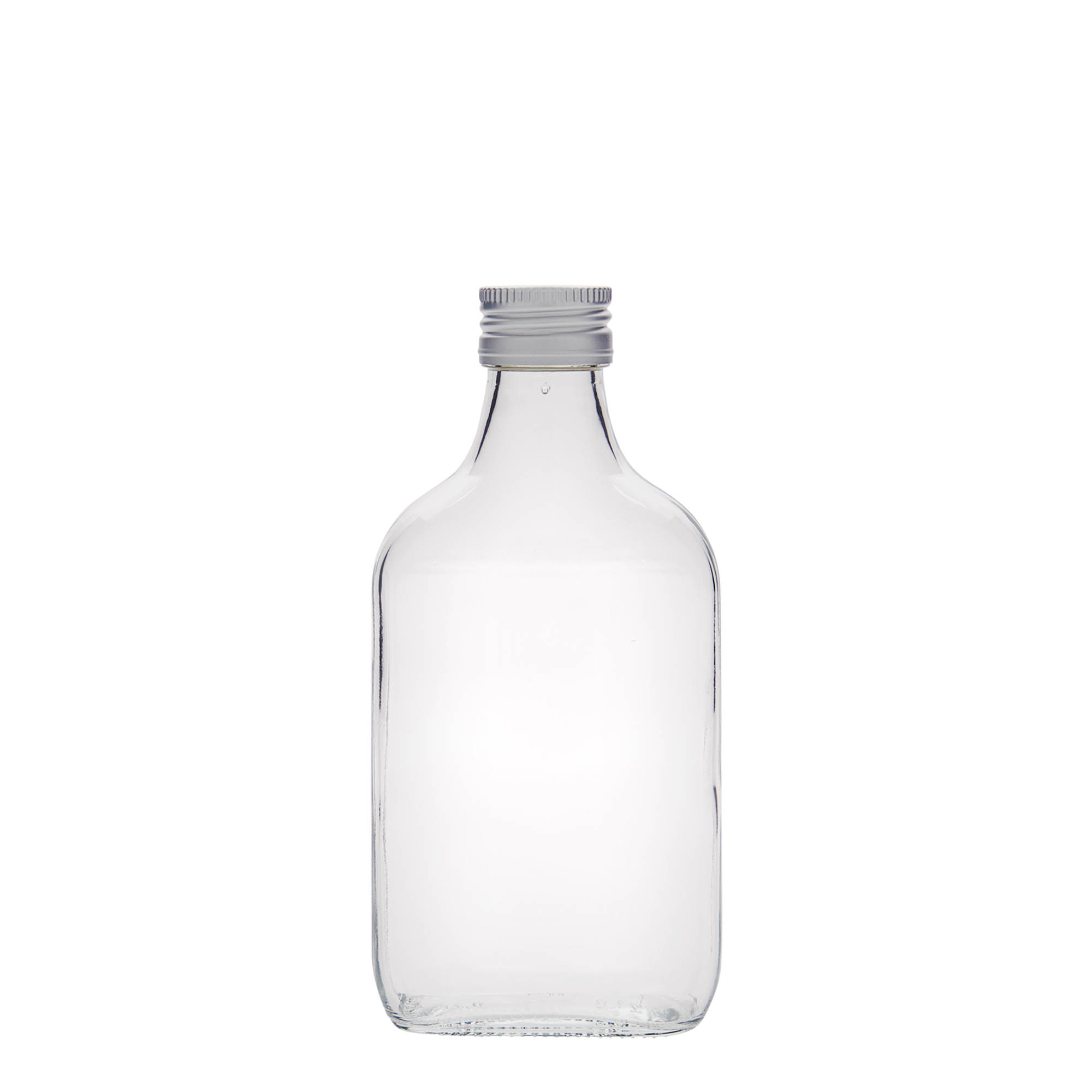 200 ml zakfles, rechthoekig, glas, opening: PP 28 200 ml zakfles, rechthoekig, glas, opening: PP 28