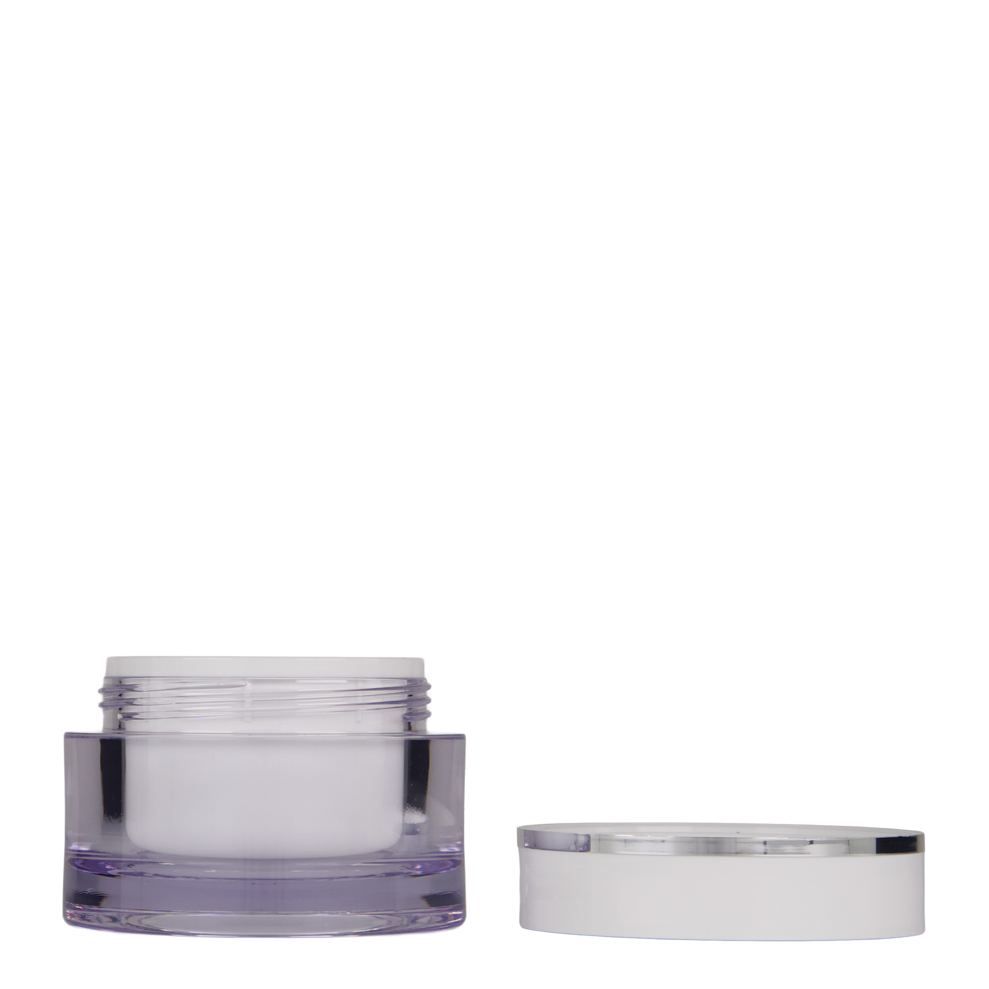 50 ml potje, SAN-kunststof, wit, opening: schroefdop 50 ml potje, SAN-kunststof, wit, opening: schroefdop