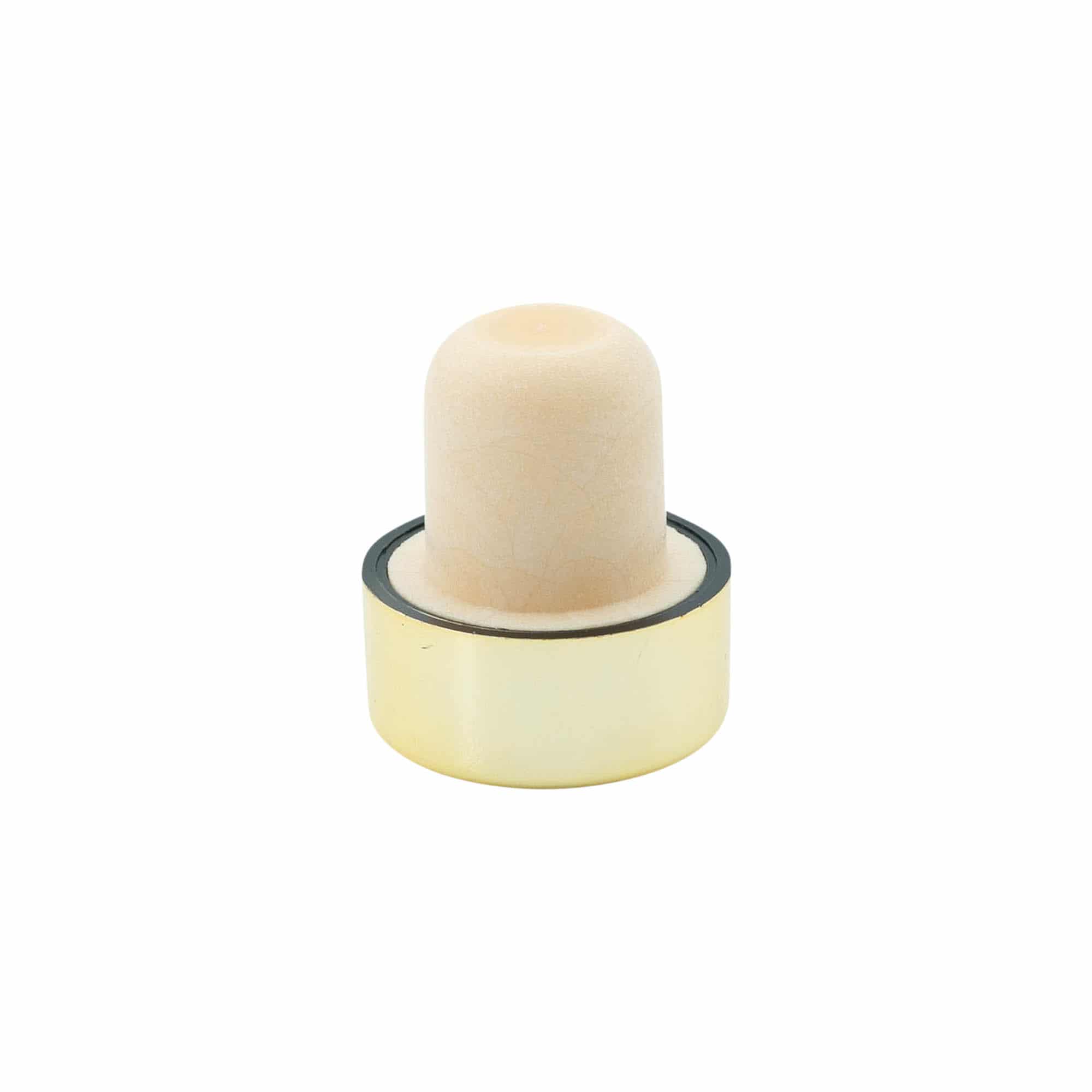Dopkurk, 19 mm, kunststof, goud, voor monding: kurk