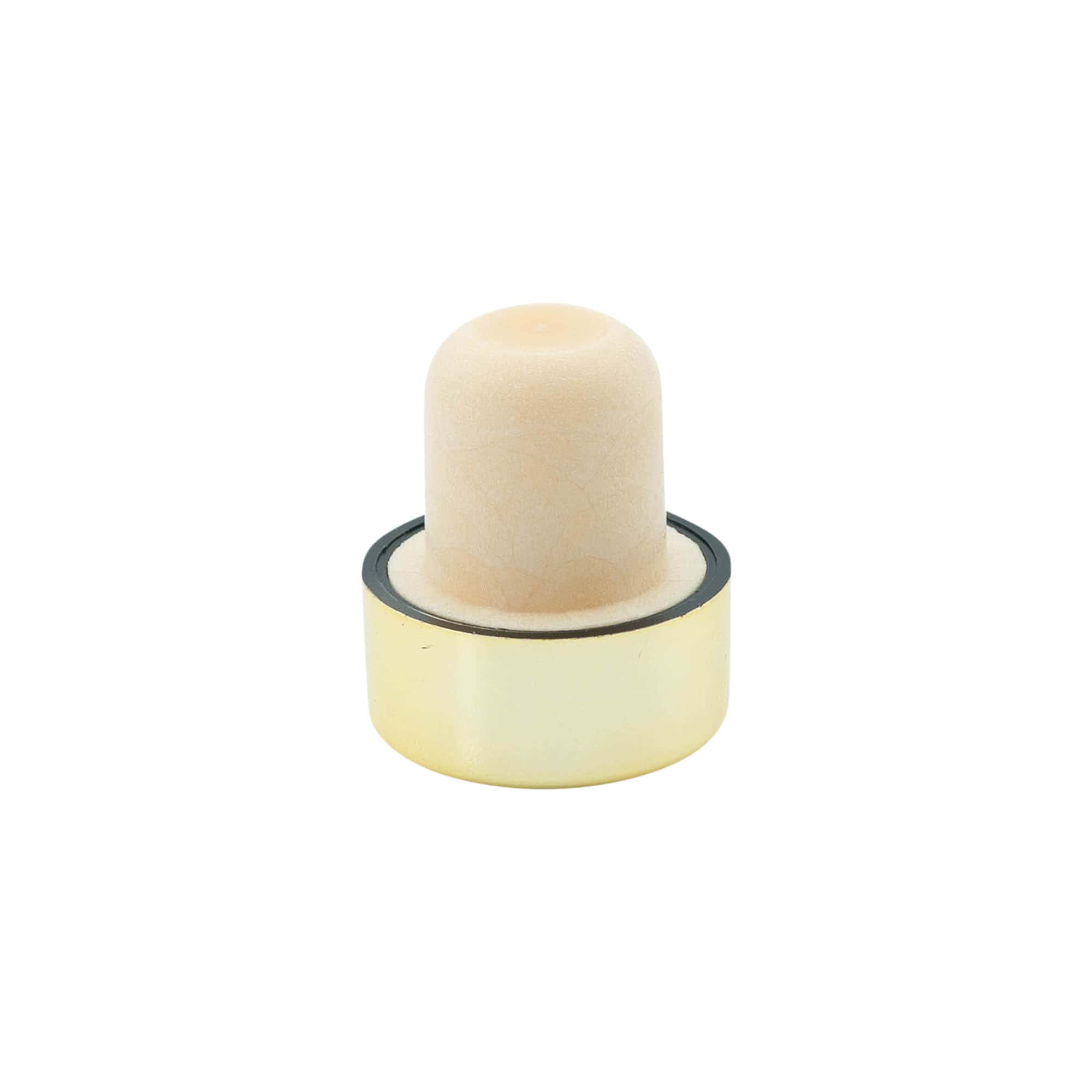 Handvatkurk 19 mm, kunststof, goud, voor monding: kurk