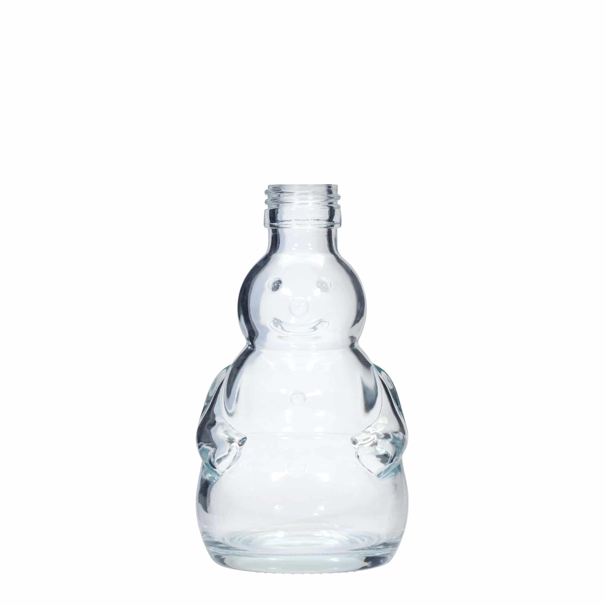 200 ml glazen fles 'Sneeuwman', mondstuk: PP 28 200 ml glazen fles 'Sneeuwman', mondstuk: PP 28