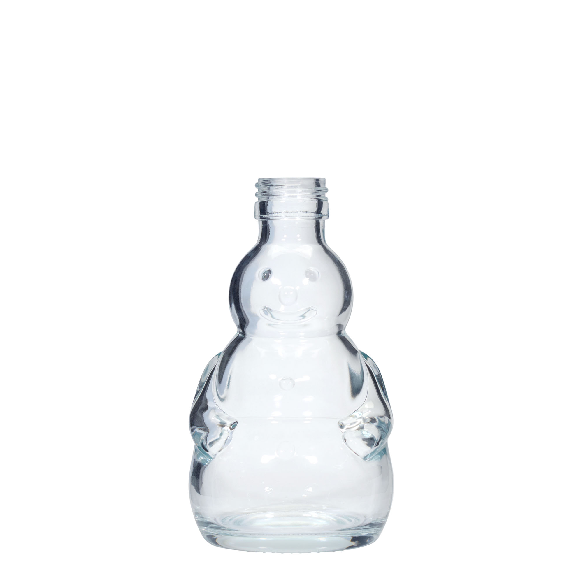 200 ml glazen fles 'Sneeuwman', mondstuk: PP 28 200 ml glazen fles 'Sneeuwman', mondstuk: PP 28