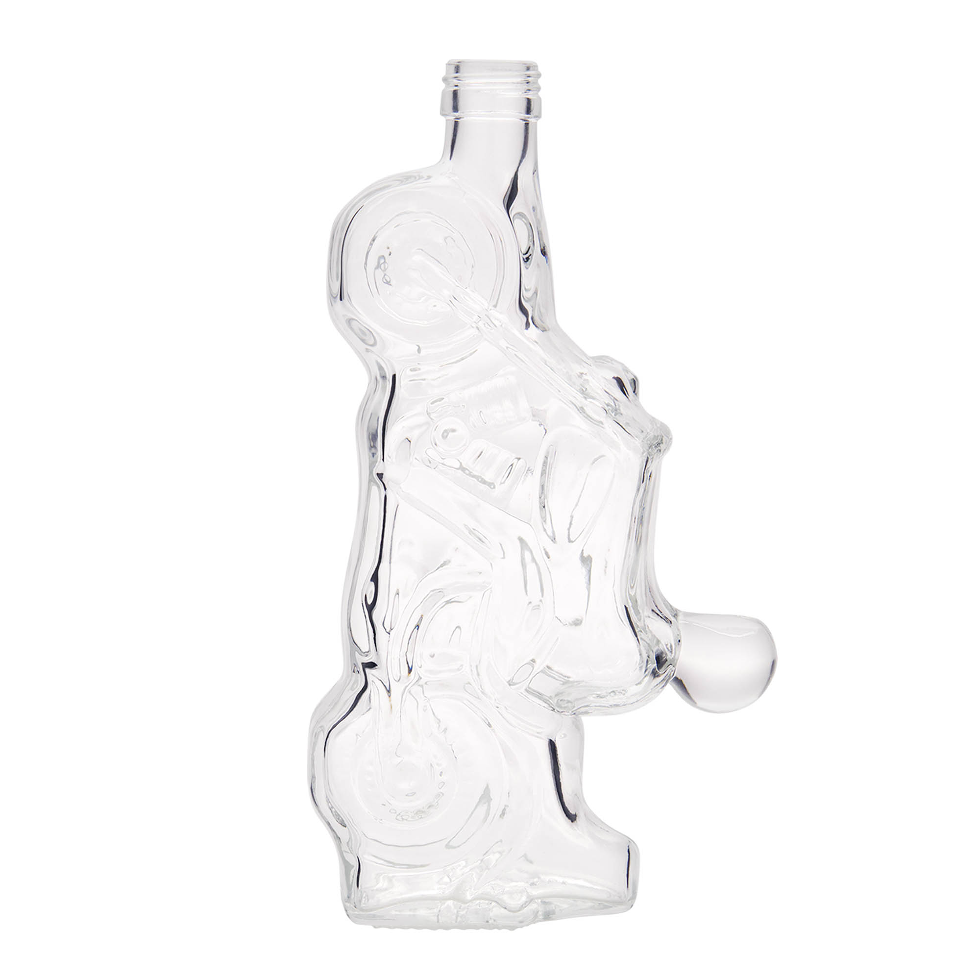 350 ml glazen fles 'Motorfiets', opening: PP 28 350 ml glazen fles 'Motorfiets', opening: PP 28