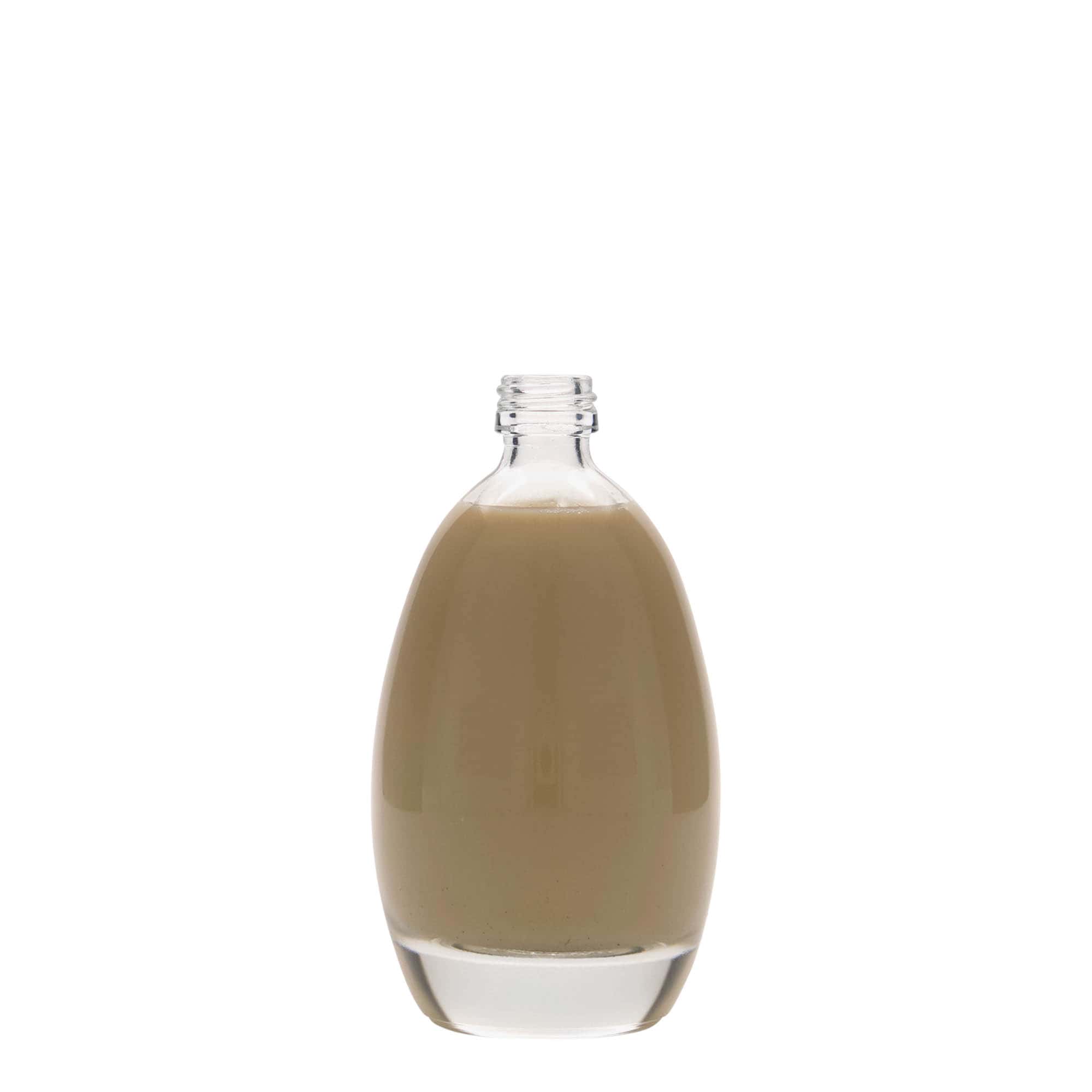 100 ml glazen fles 'Ei', mondstuk: PP 18 100 ml glazen fles 'Ei', mondstuk: PP 18