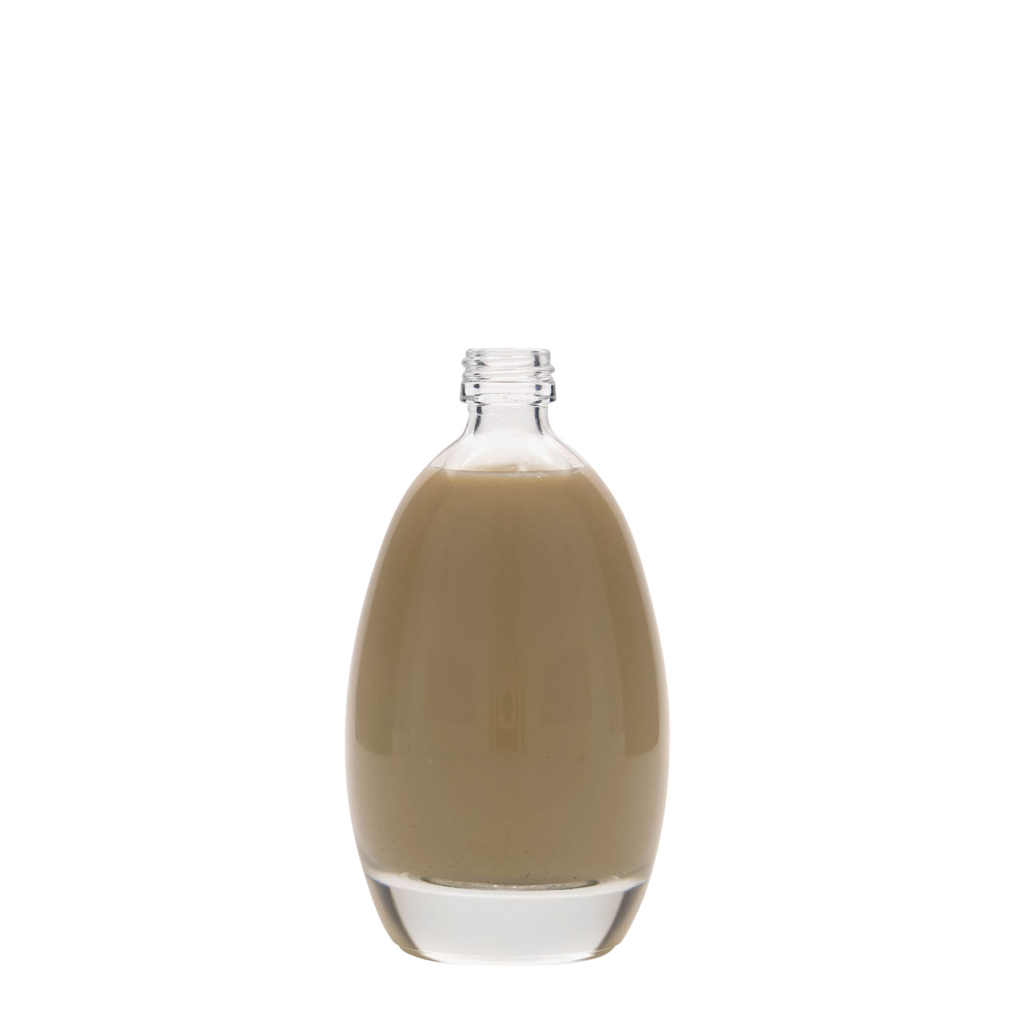 100 ml glazen fles 'Ei', mondstuk: PP 18 100 ml glazen fles 'Ei', mondstuk: PP 18