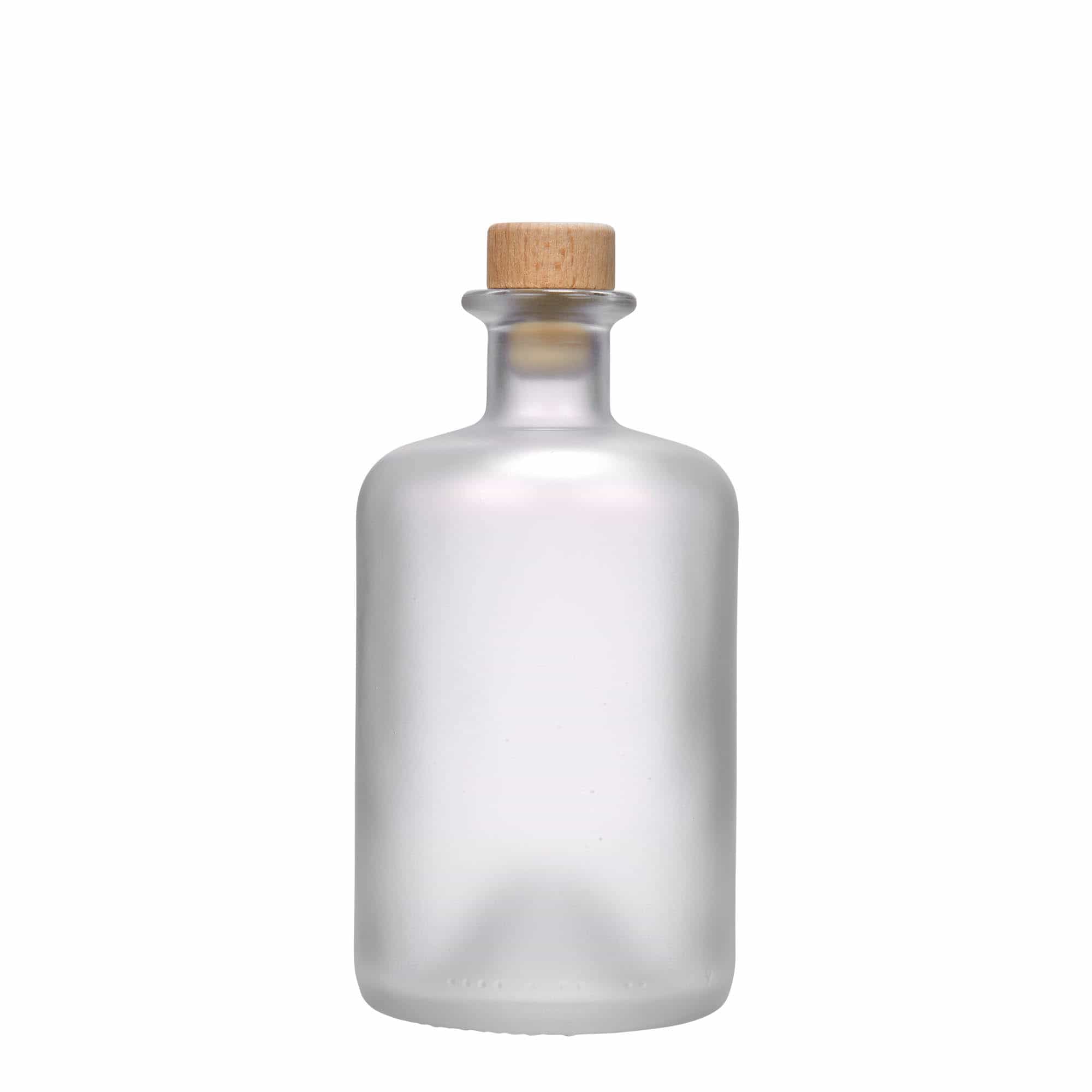 500 ml glazen apothekersfles, geëtst, opening: kurk