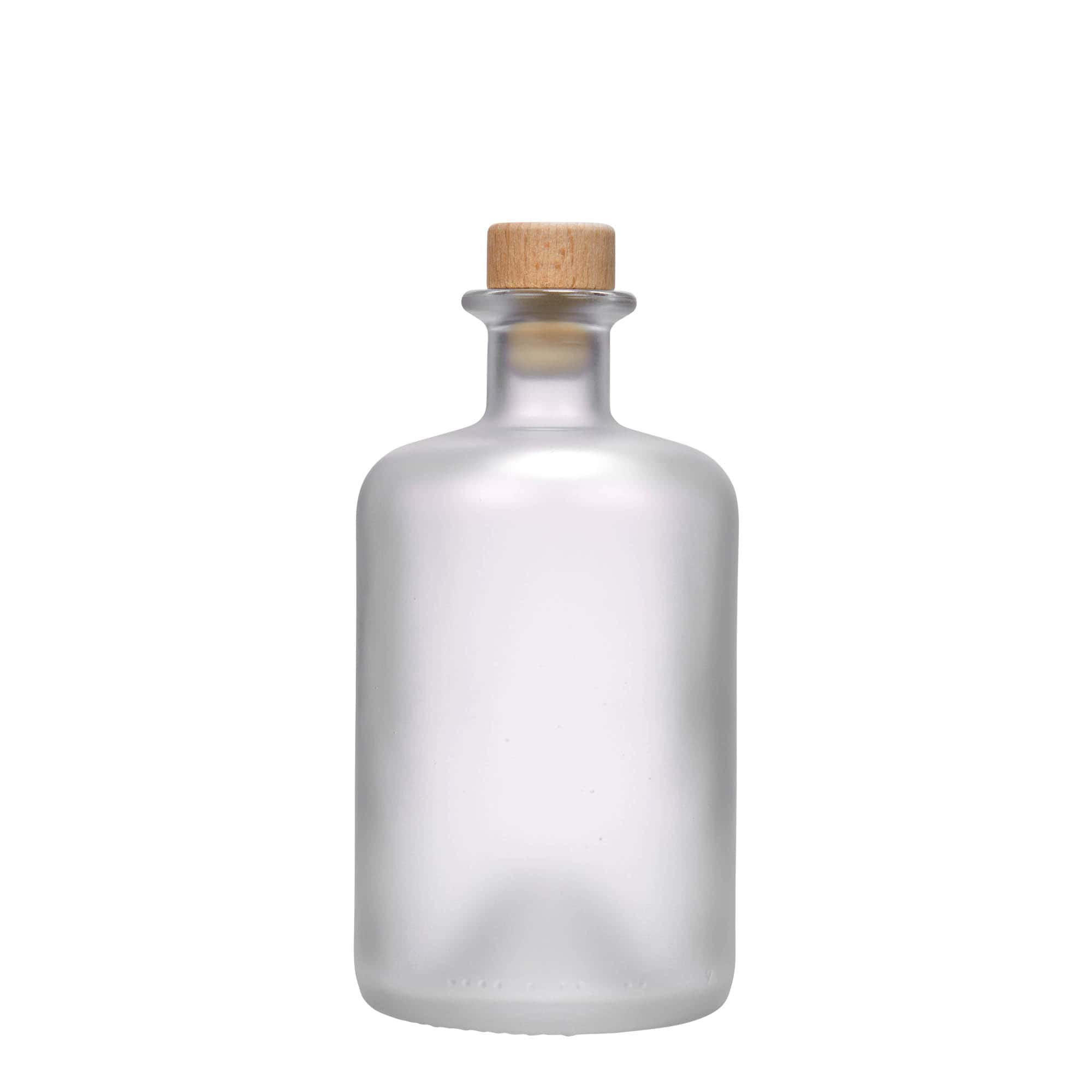 500 ml glazen apothekersfles, geëtst, opening: kurk
