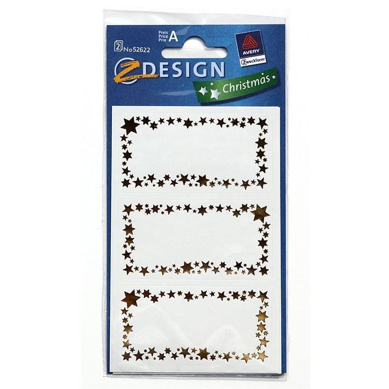 Zweckform etiketten 'Sterrenframe', papier, goud