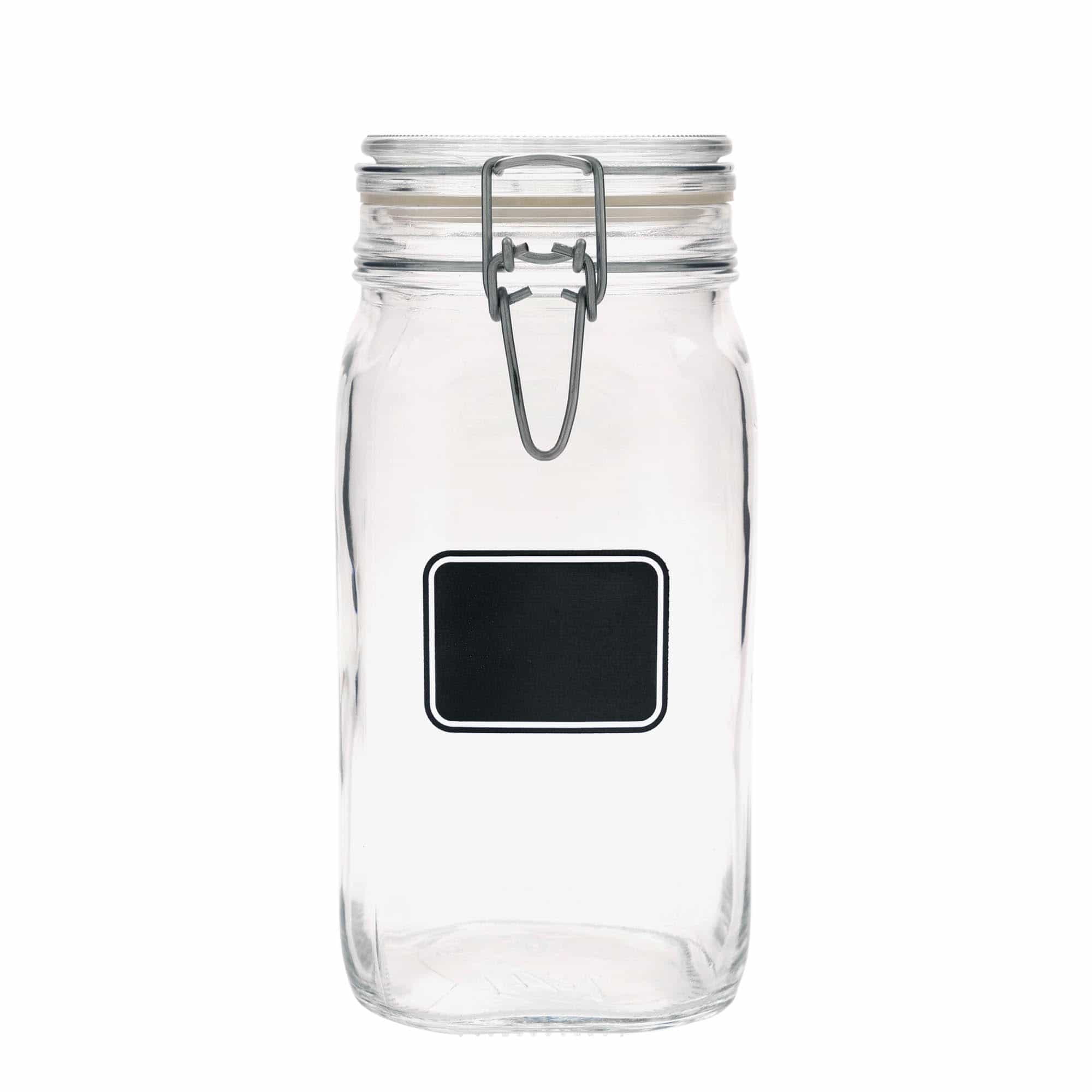 1.500 ml beugelfles 'Fido', motief: etiketveld, vierkant, opening: beugelsluiting 1.500 ml beugelfles 'Fido', motief: etiketveld, vierkant, opening: beugelsluiting