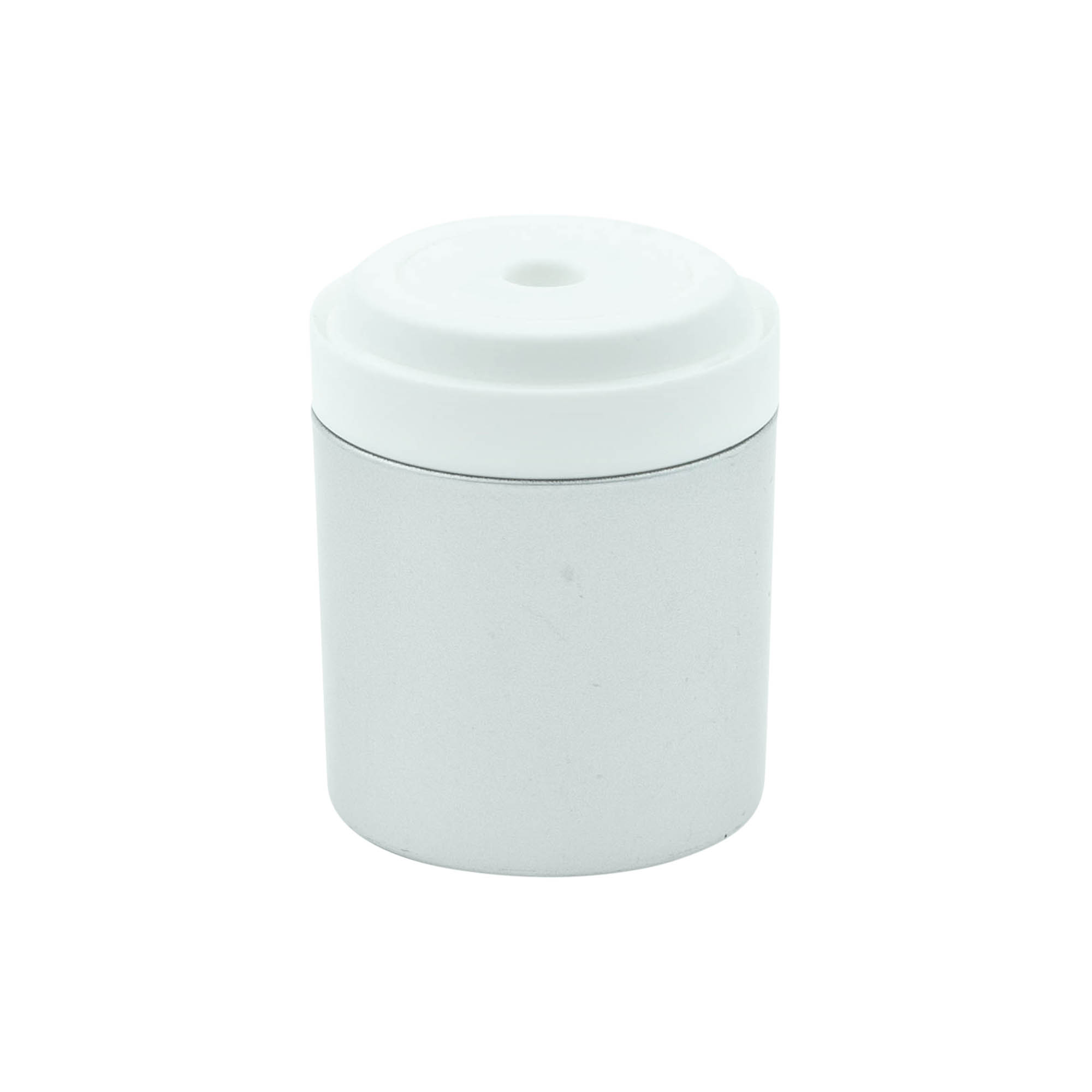 Airless Dispenser Pompkop „Mezzo“, type D, PP-kunststof, wit met mat zilver-metallische dop