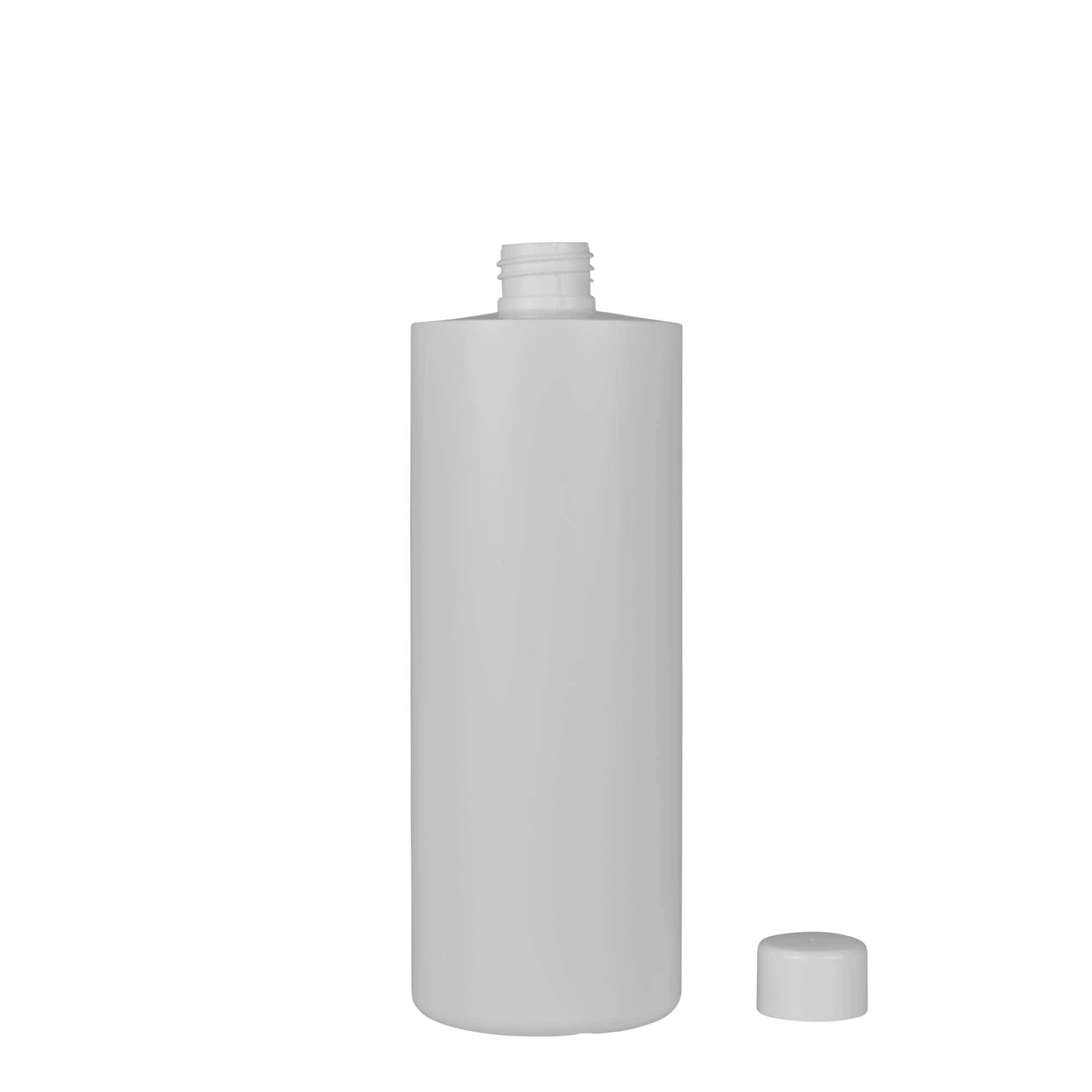 Plastic fles 'Pipe', 500 ml, Green HDPE, wit, monding: GPI 24/410
