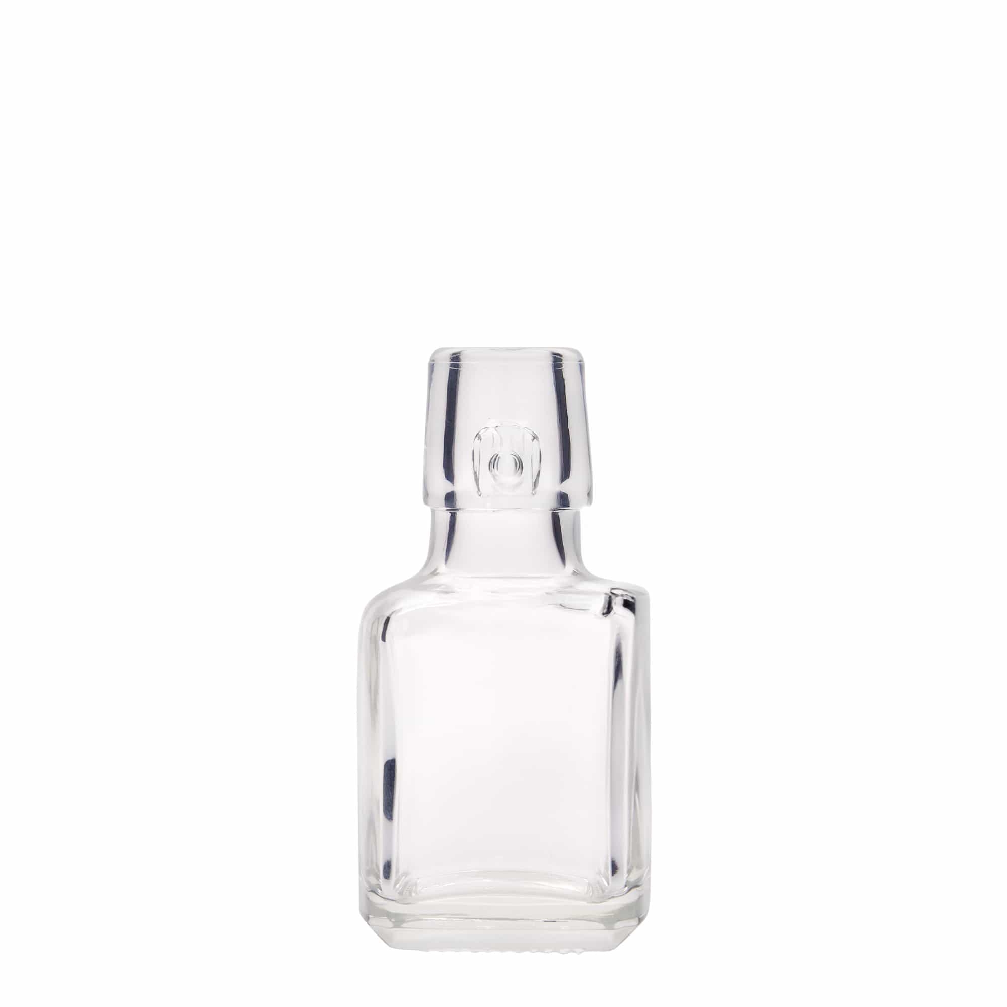 100 ml glazen fles 'Kubica', vierkant, opening: beugelverschluss