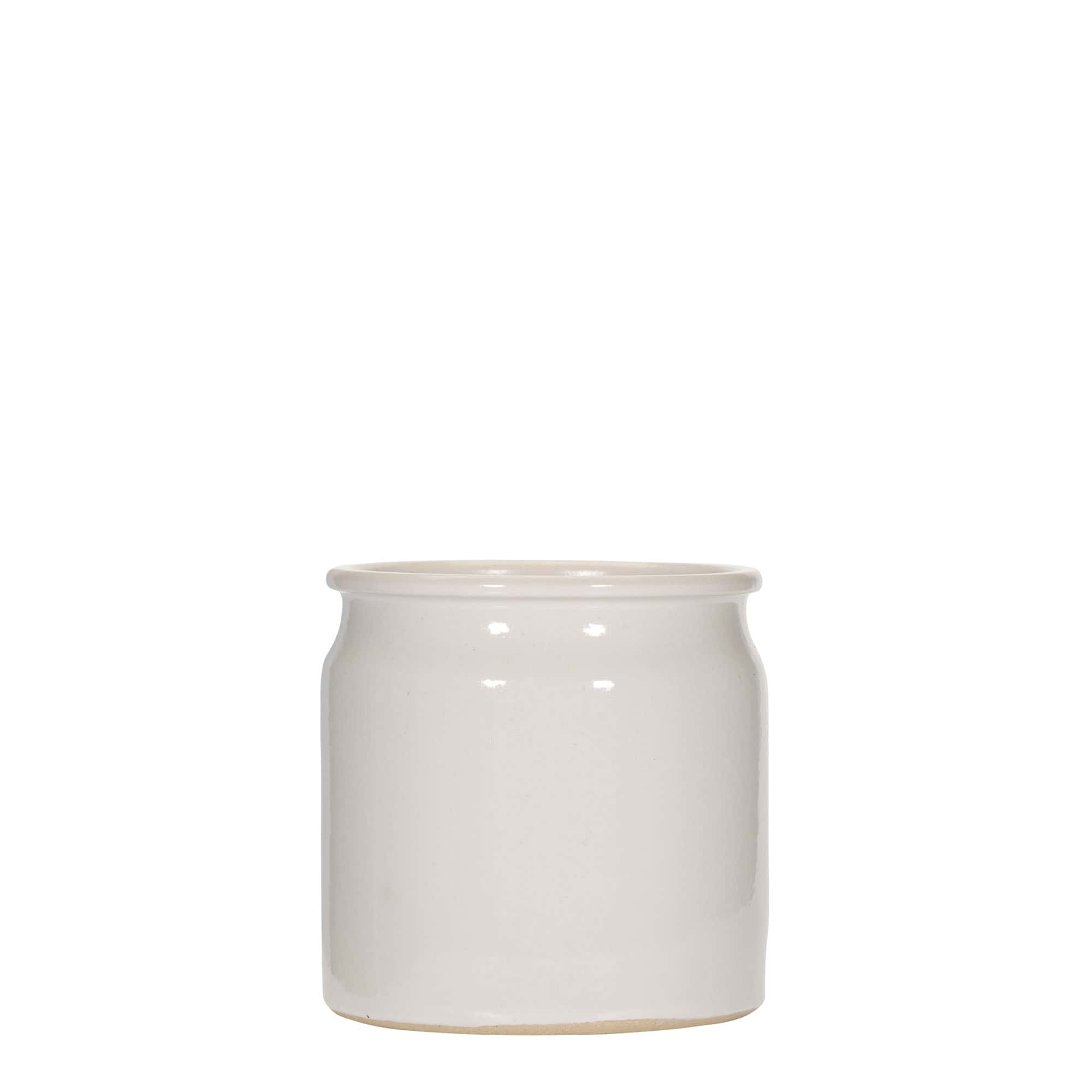 Steengoed pot, 160 ml, keramiek, wit, monding: kurk