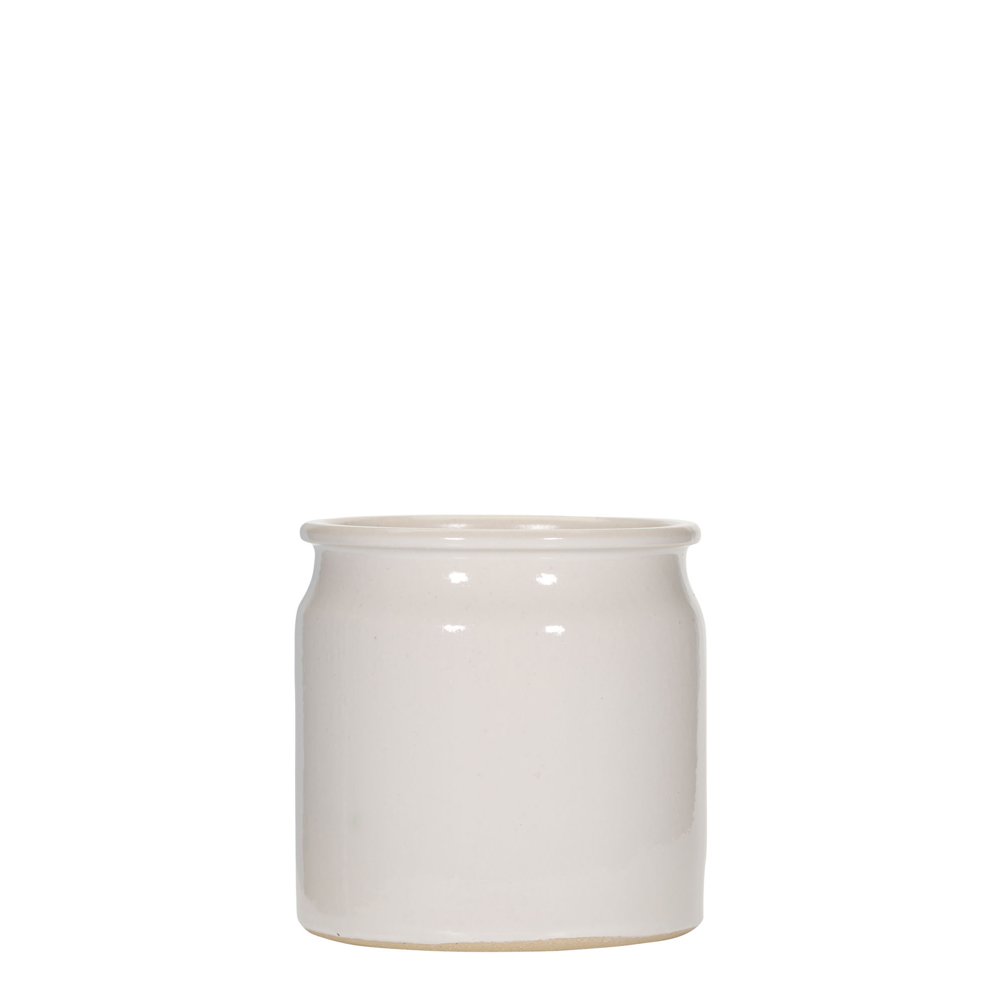 160 ml steengoedpot, keramiek, wit, opening: kurk