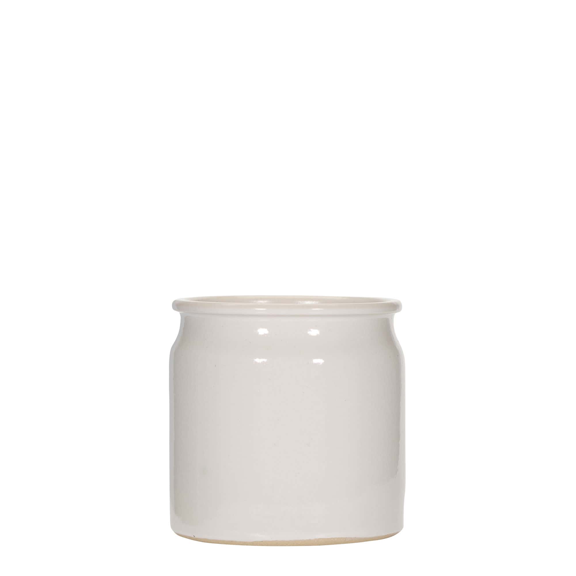 160 ml steengoedpot, keramiek, wit, opening: kurk