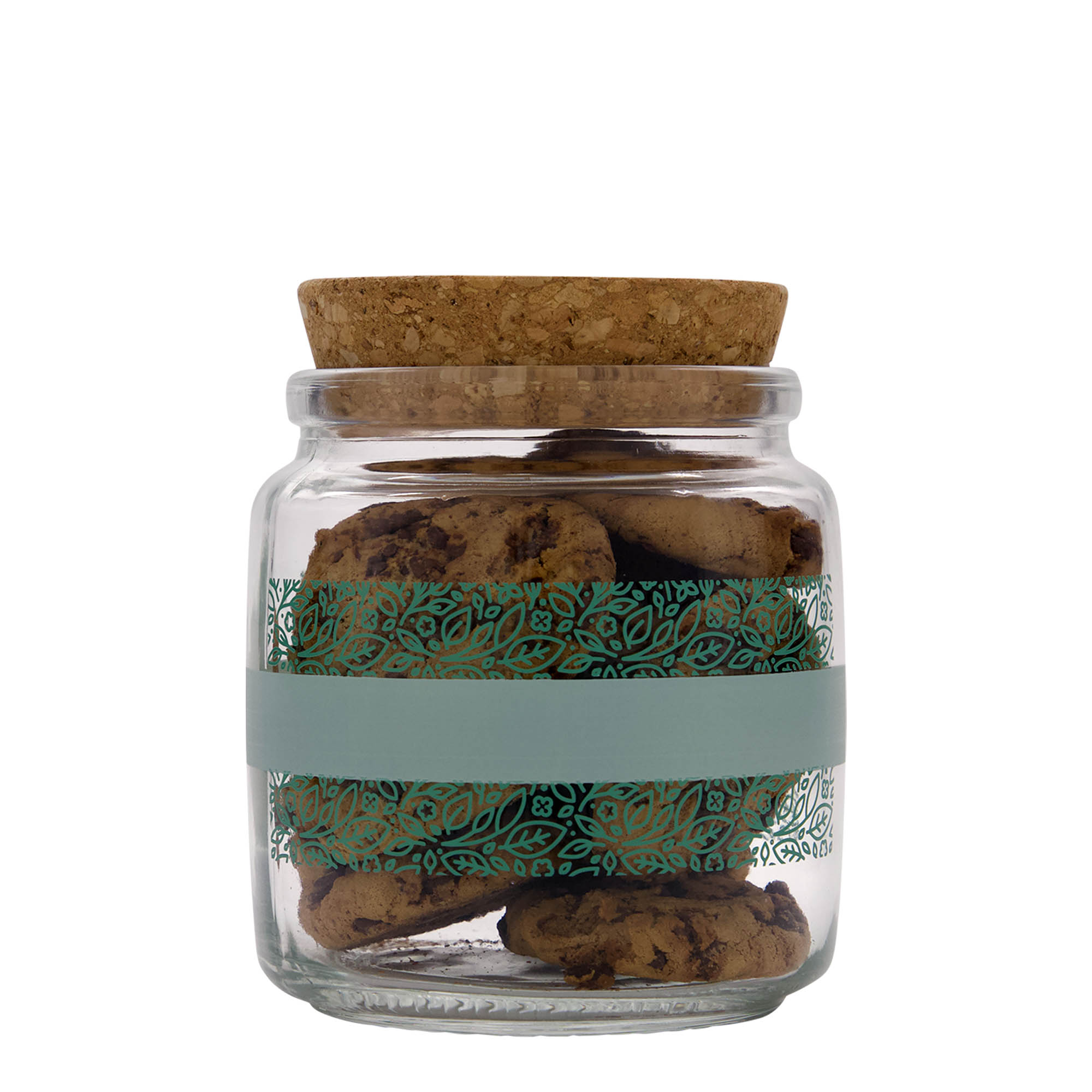 750 ml kurkglas 'Giara', motief: Naturalmente verde, mondstuk: kurk