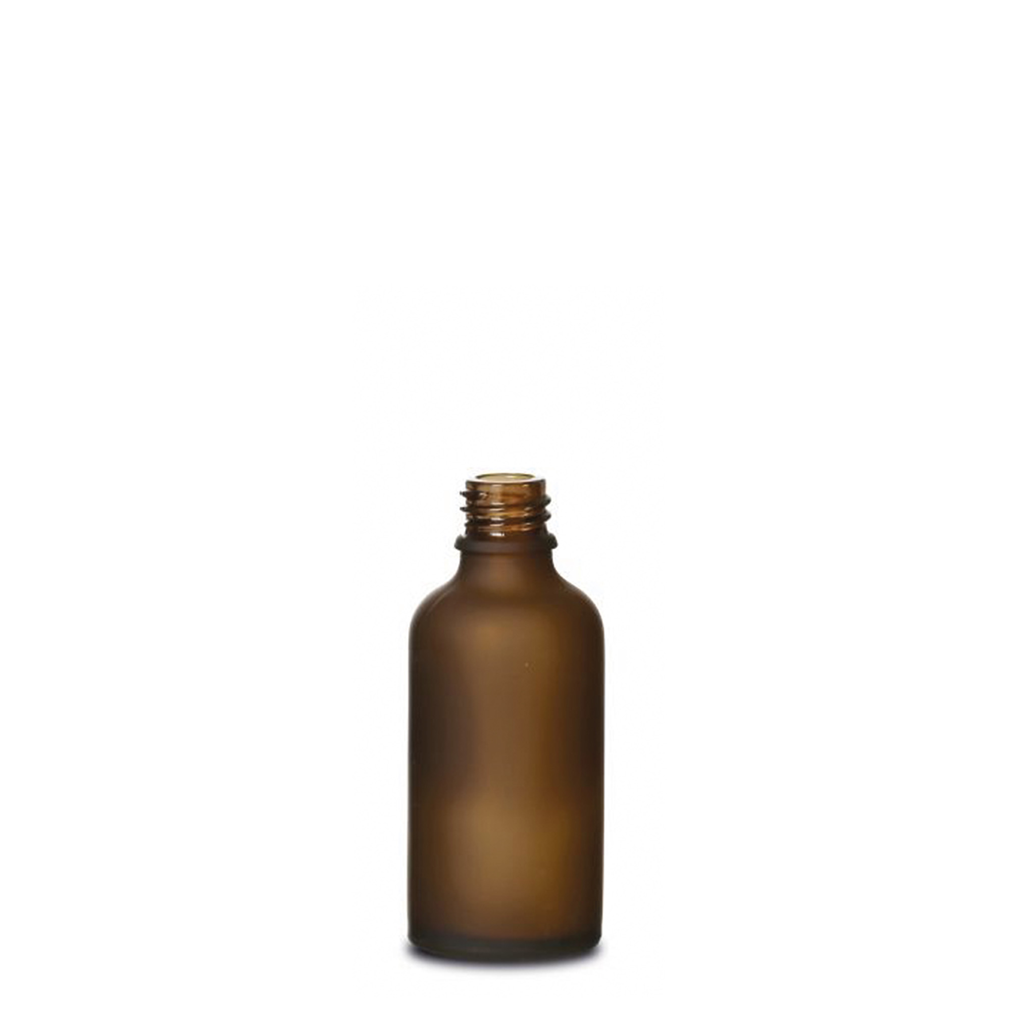 50 ml medicijnfles, glas, bruin mat, hals: DIN 18 50 ml medicijnfles, glas, bruin mat, hals: DIN 18
