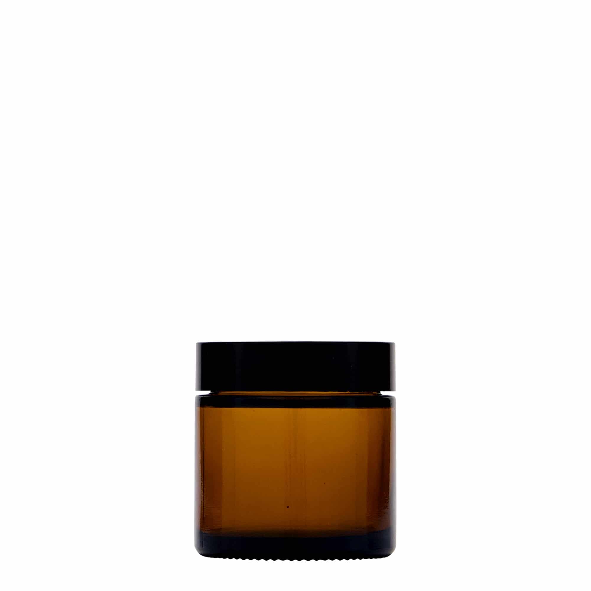 60 ml potje 'Brown Line', glas, bruin, opening: schroefdop