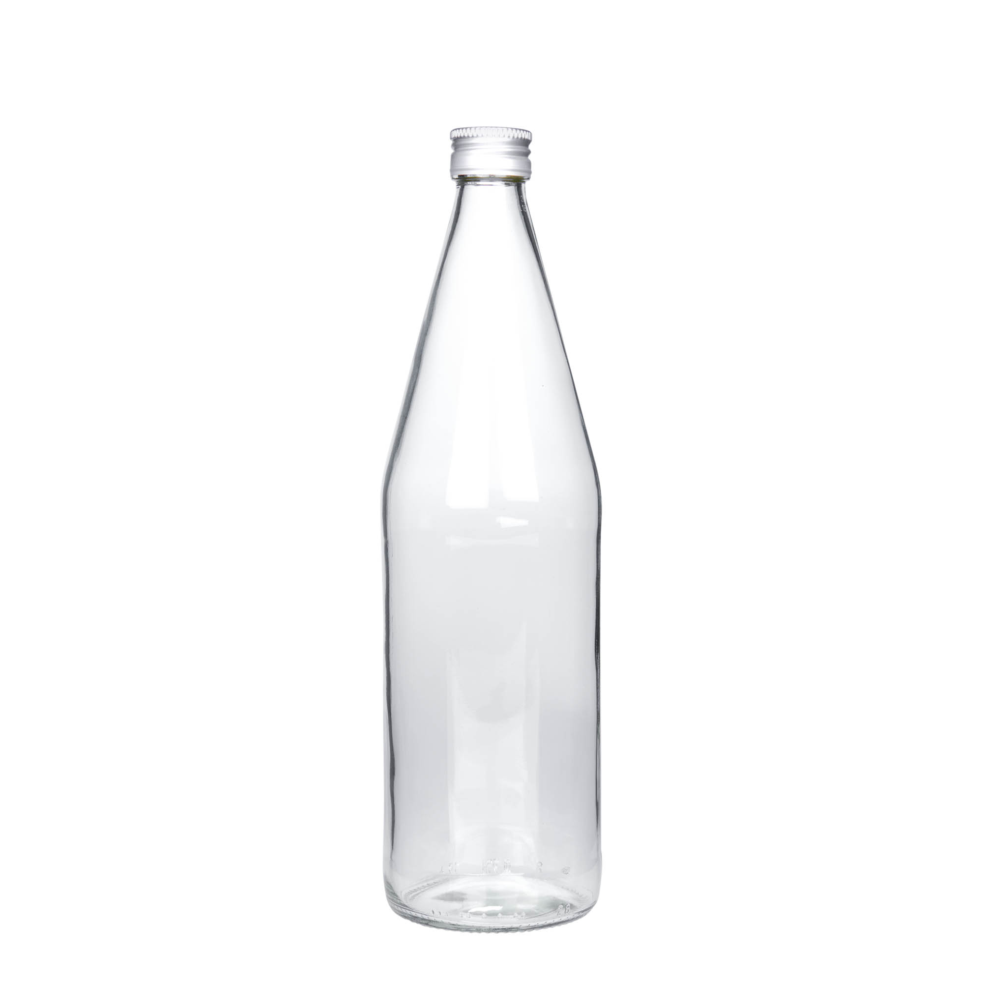 750 ml universele fles wortelvorm, glas, mondstuk: PP 28