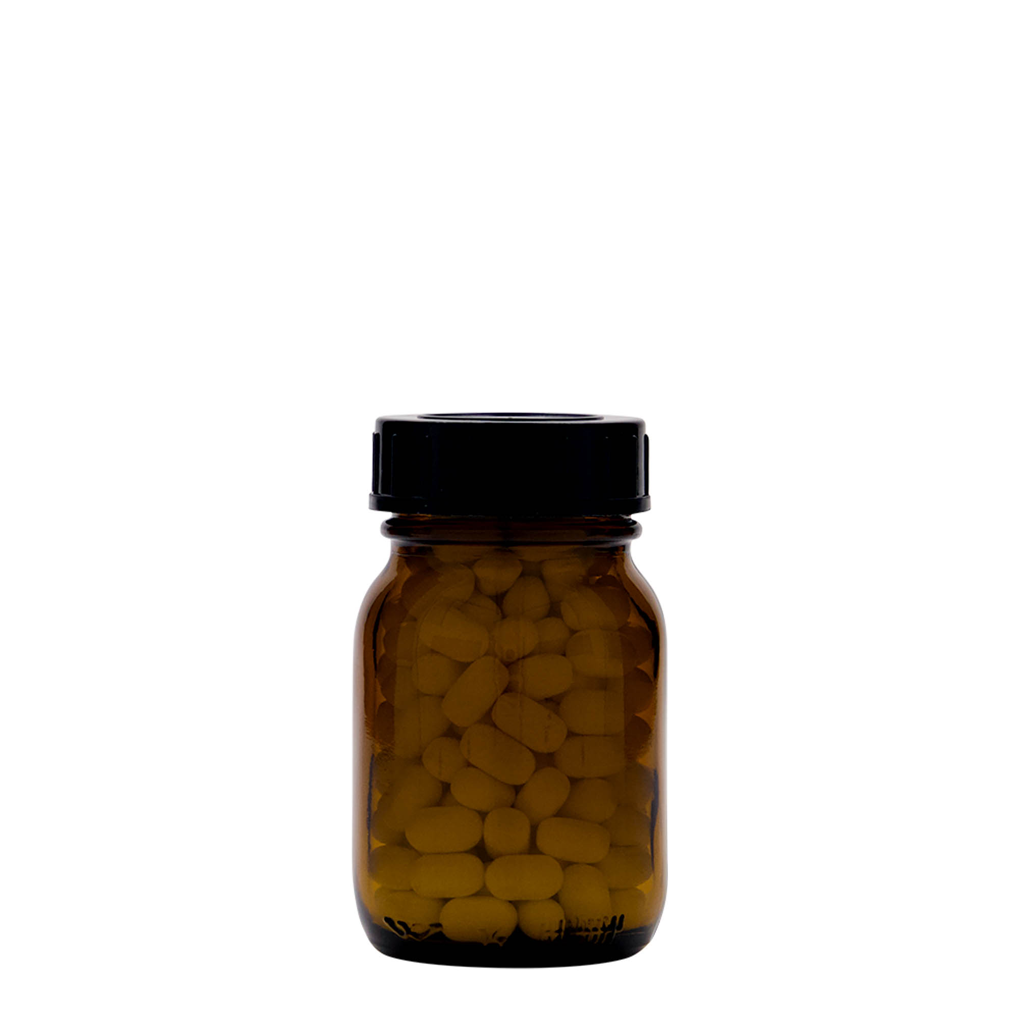 75 ml bredehalsglas, bruin, opening: DIN 40 75 ml bredehalsglas, bruin, opening: DIN 40