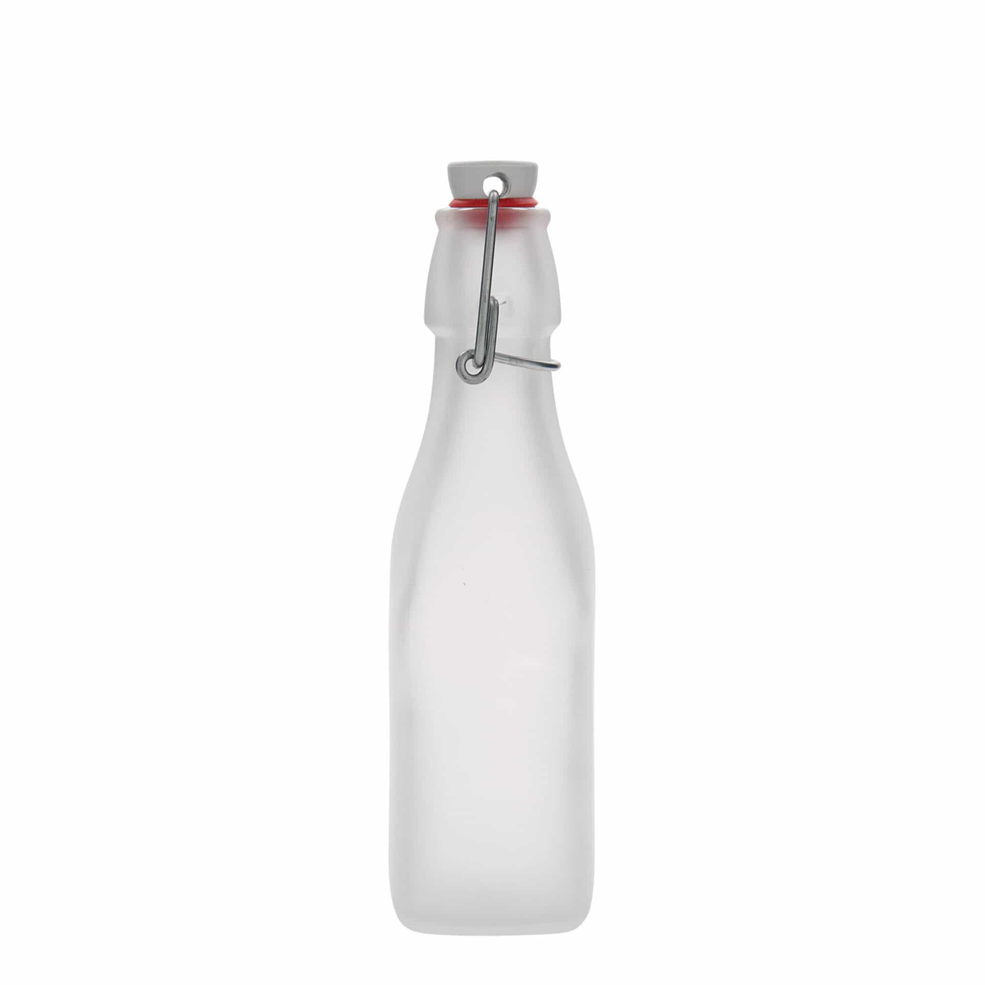250 ml glazen fles 'Swing, vierkant, wit, opening: beugelsluiting'