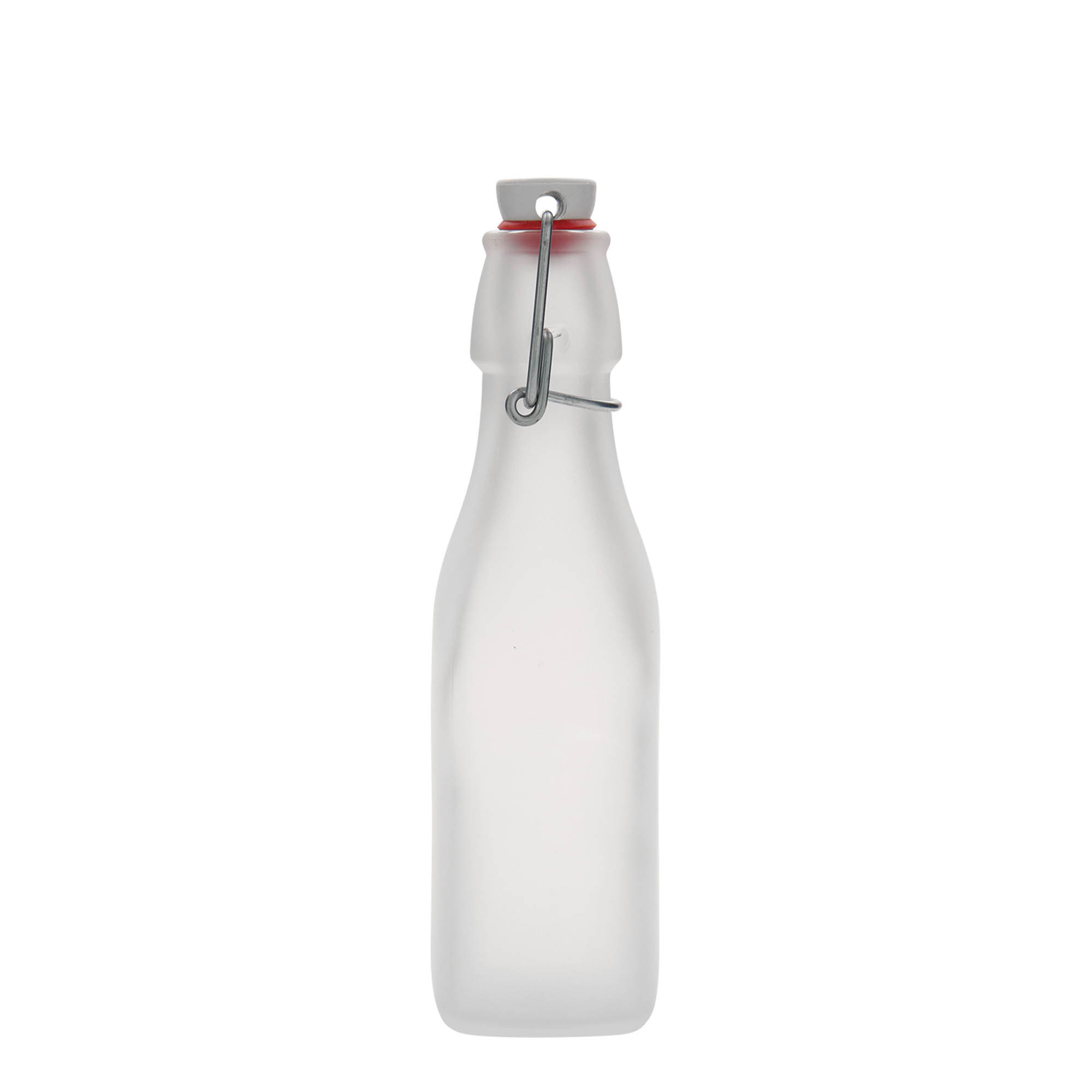 250 ml glazen fles 'Swing, vierkant, wit, opening: beugelsluiting'