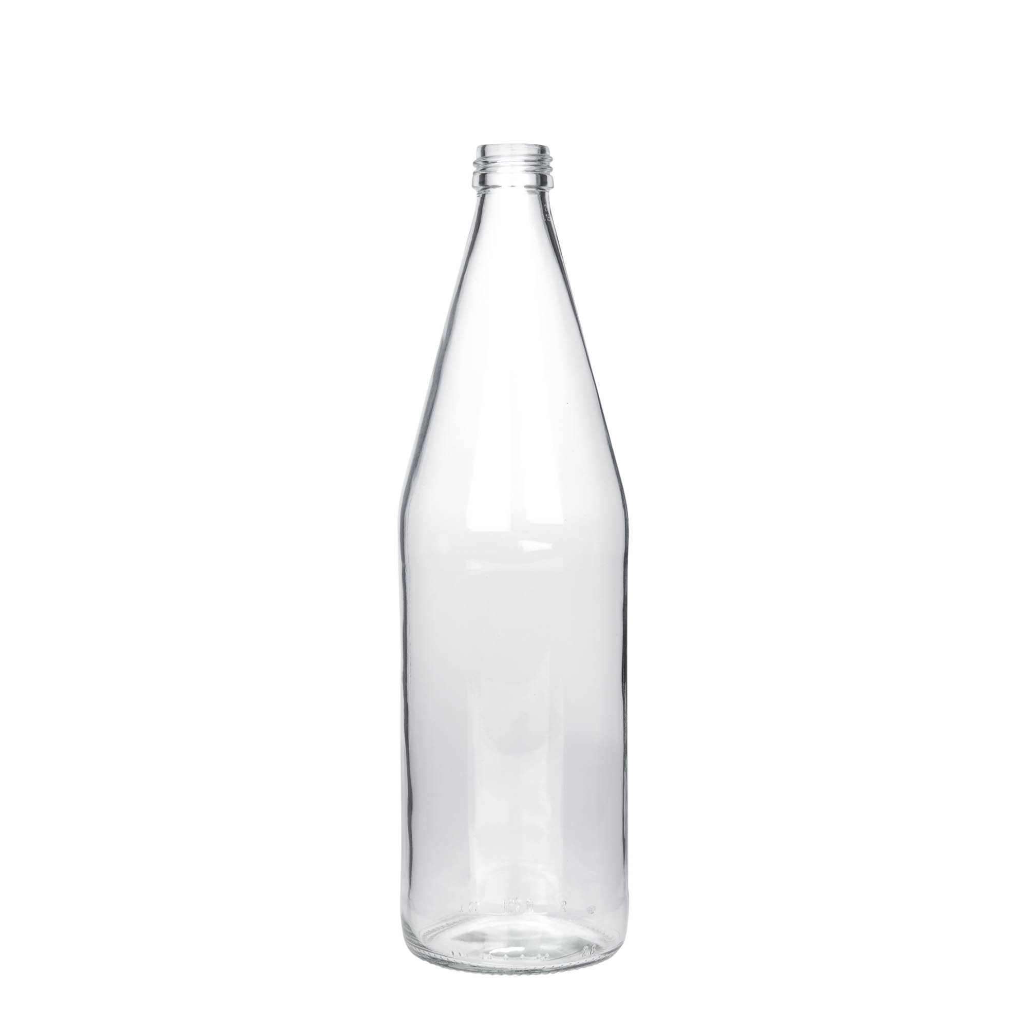 750 ml universele fles wortelvorm, glas, mondstuk: PP 28 750 ml universele fles wortelvorm, glas, mondstuk: PP 28