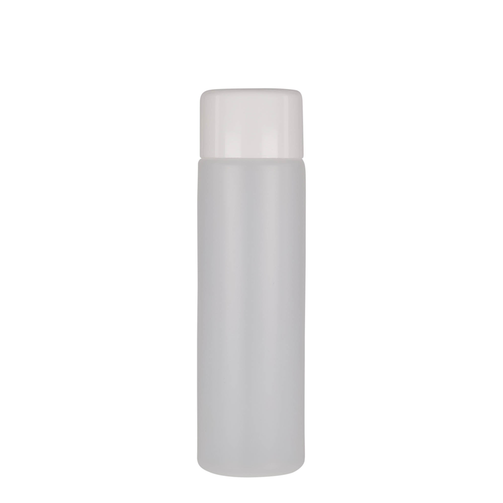 250 ml ronde fles, PE-kunststof, naturel, opening: schroefdop