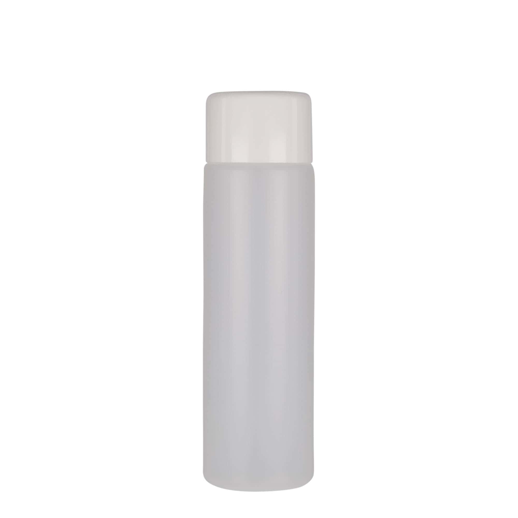 250 ml ronde fles, PE-kunststof, naturel, opening: schroefdop