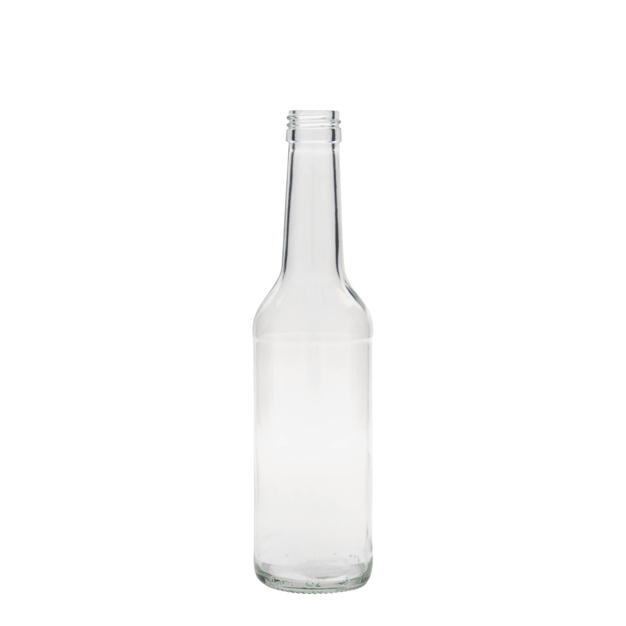 350 ml glazen fles met rechte hals, monding: PP 28 350 ml glazen fles met rechte hals, monding: PP 28